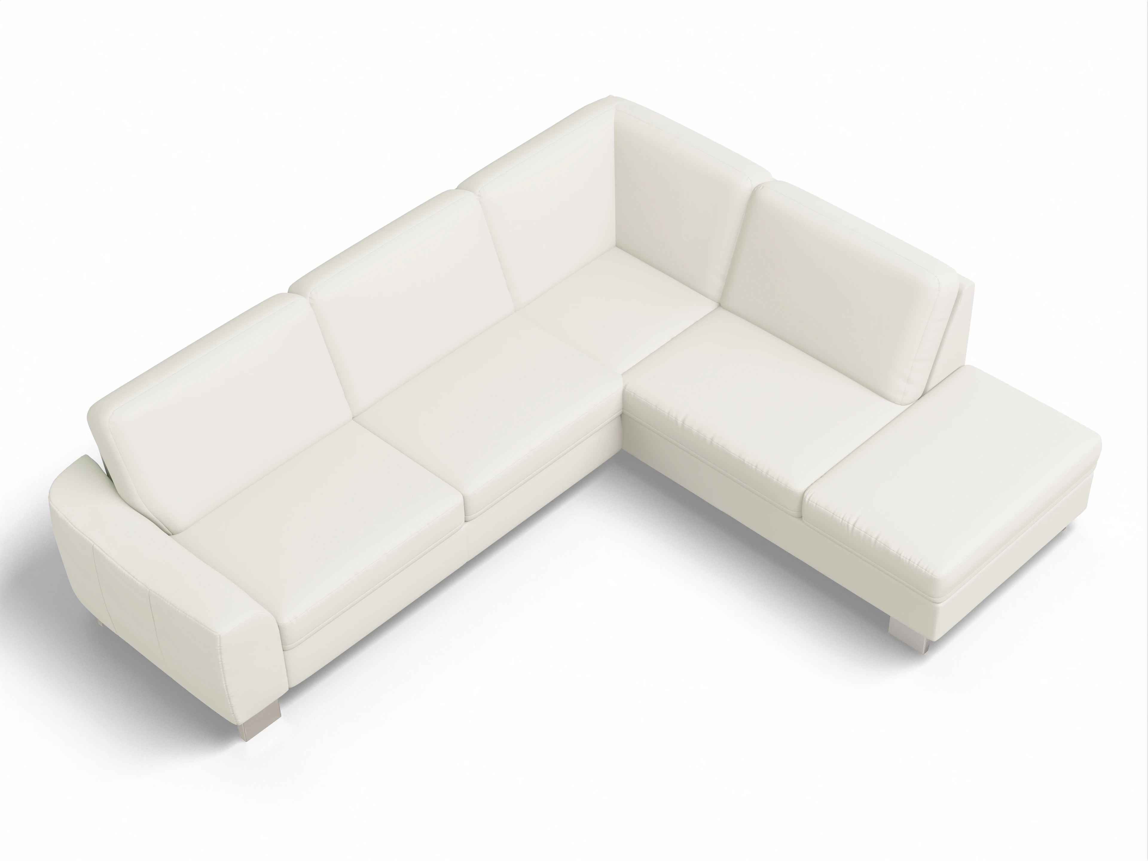 Ansicht des Produktes SC Select 1028 Ecksofa rechts Abschluss offen in Leder Beige
