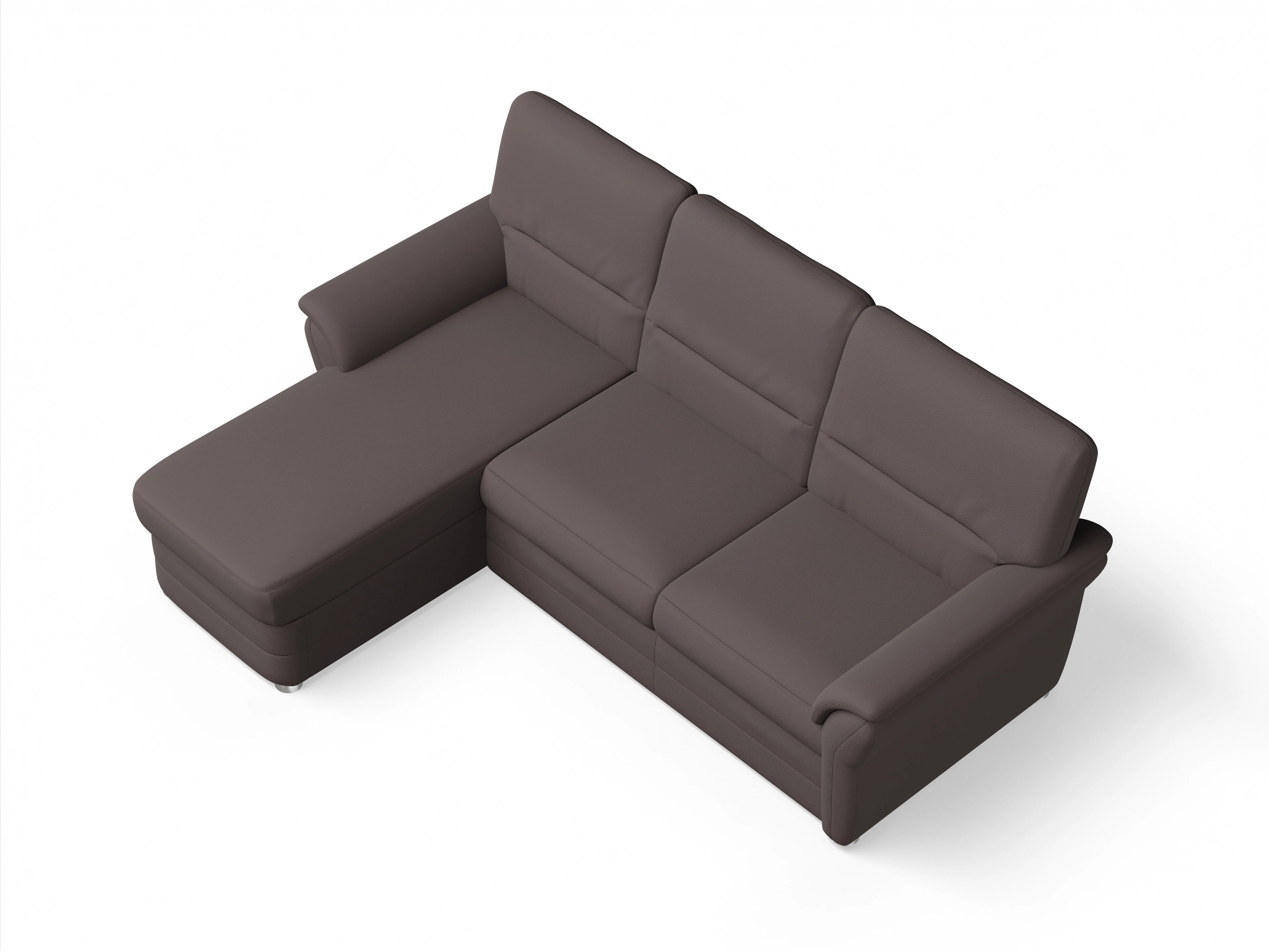 Ansicht des Produktes SC Classic 1036 Ecksofa links Abschluss offen in Stoff Braun