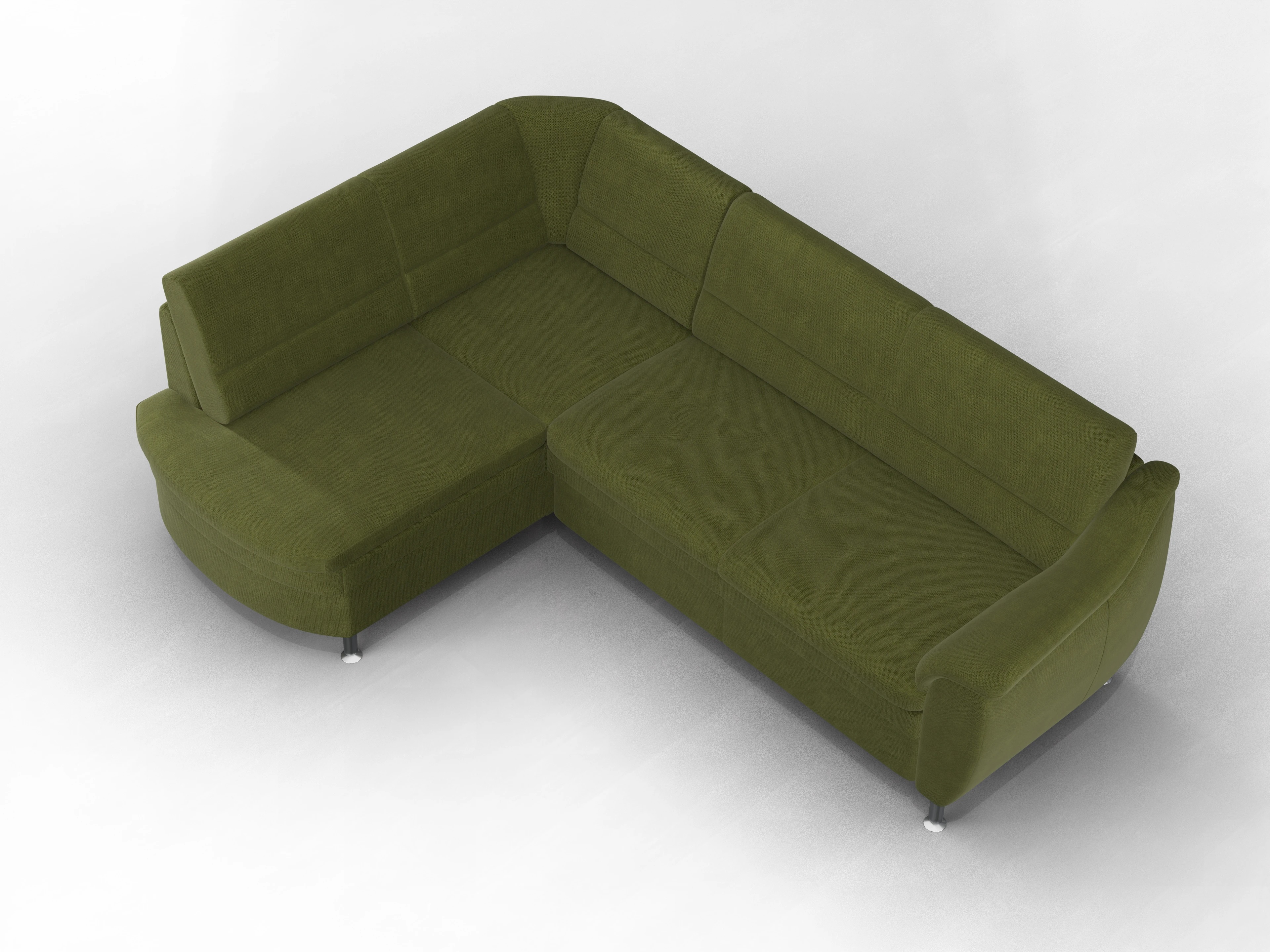 Ansicht des Produktes Christo Ecksofa links Abschluss offen in Stoff