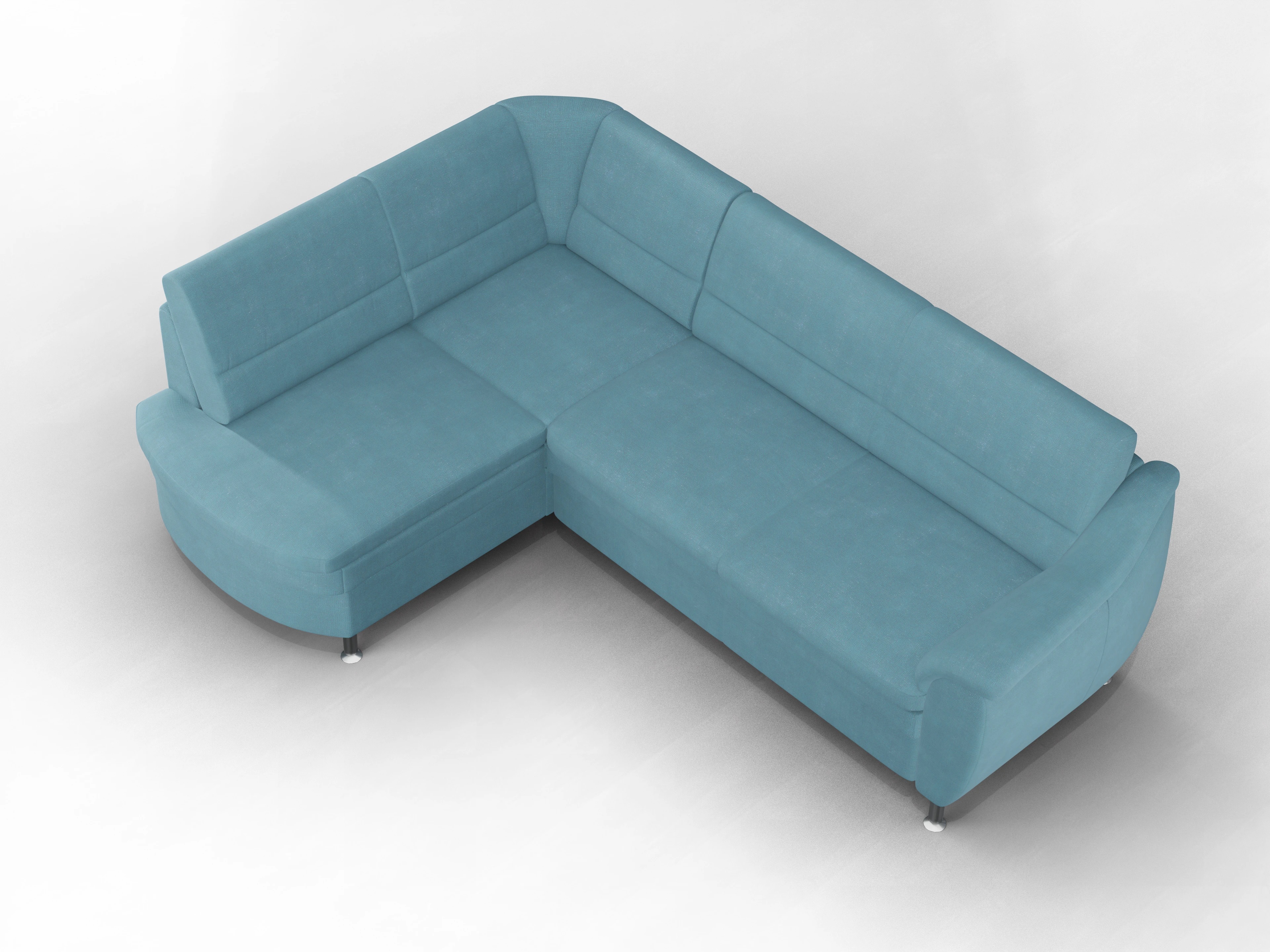 Ansicht des Produktes Christo Ecksofa links Abschluss offen in Stoff