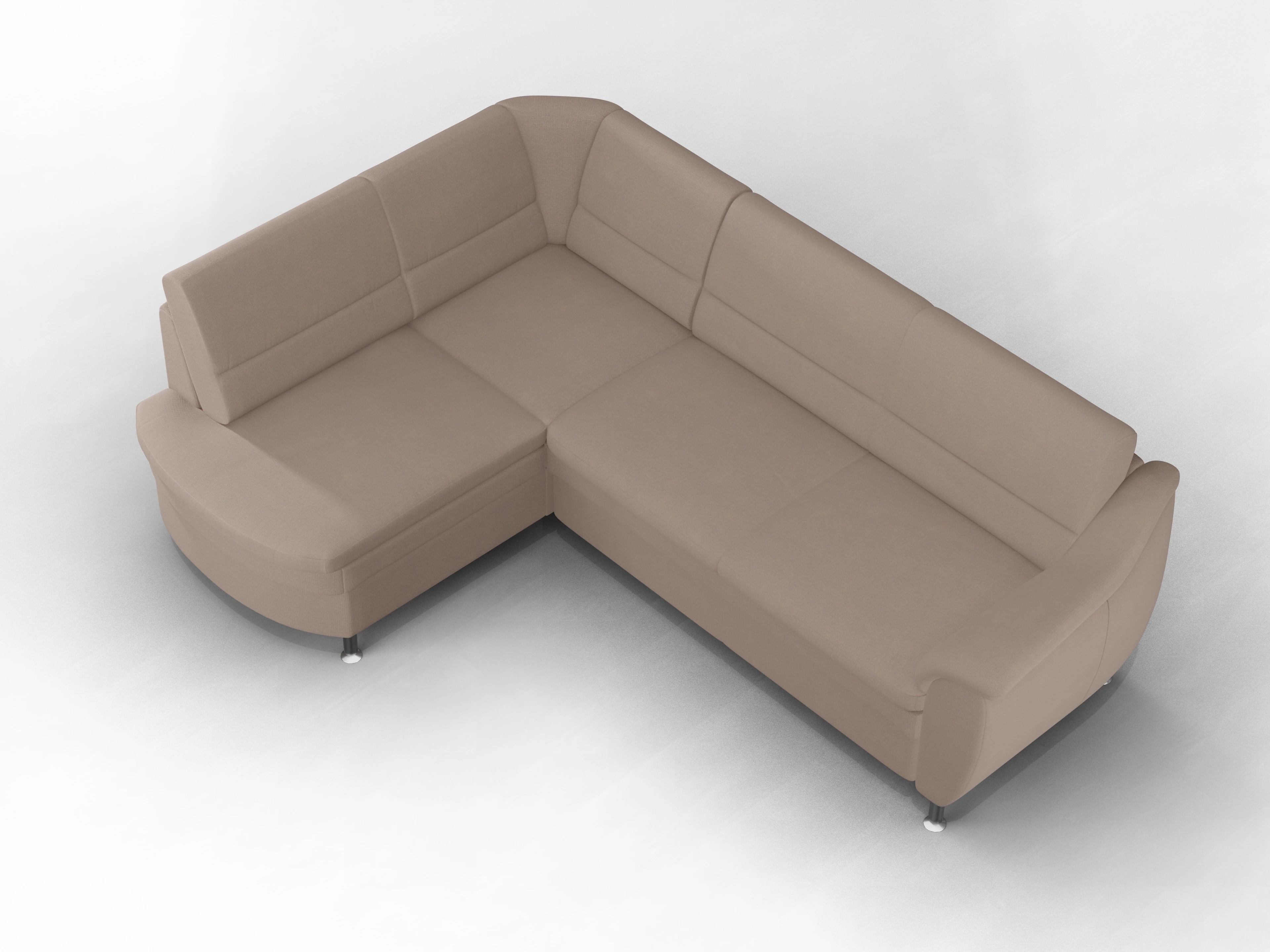 Ansicht des Produktes Christo Ecksofa links Abschluss offen in Stoff