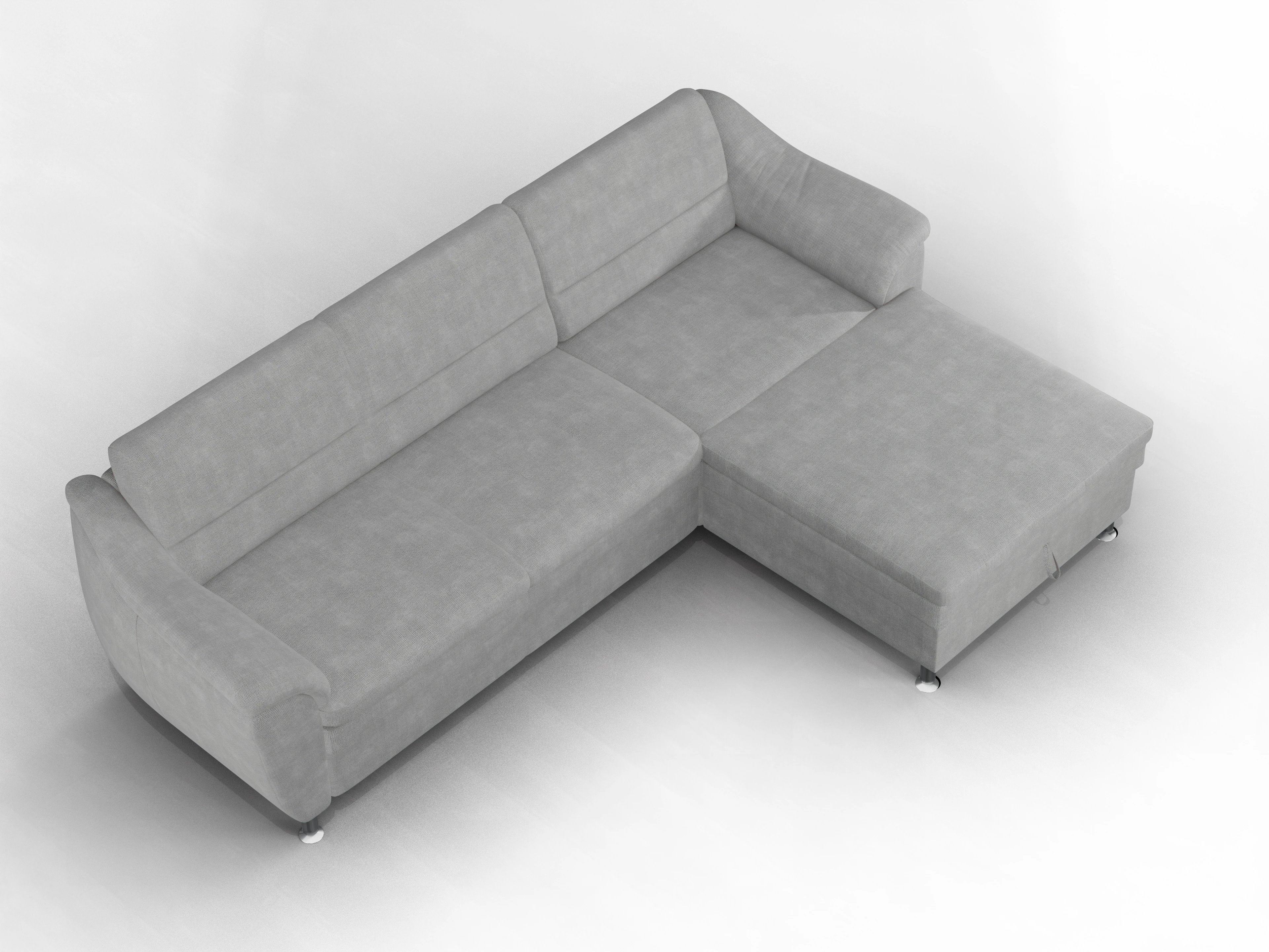 Ansicht des Produktes Christo Ecksofa rechts Abschluss offen in Stoff