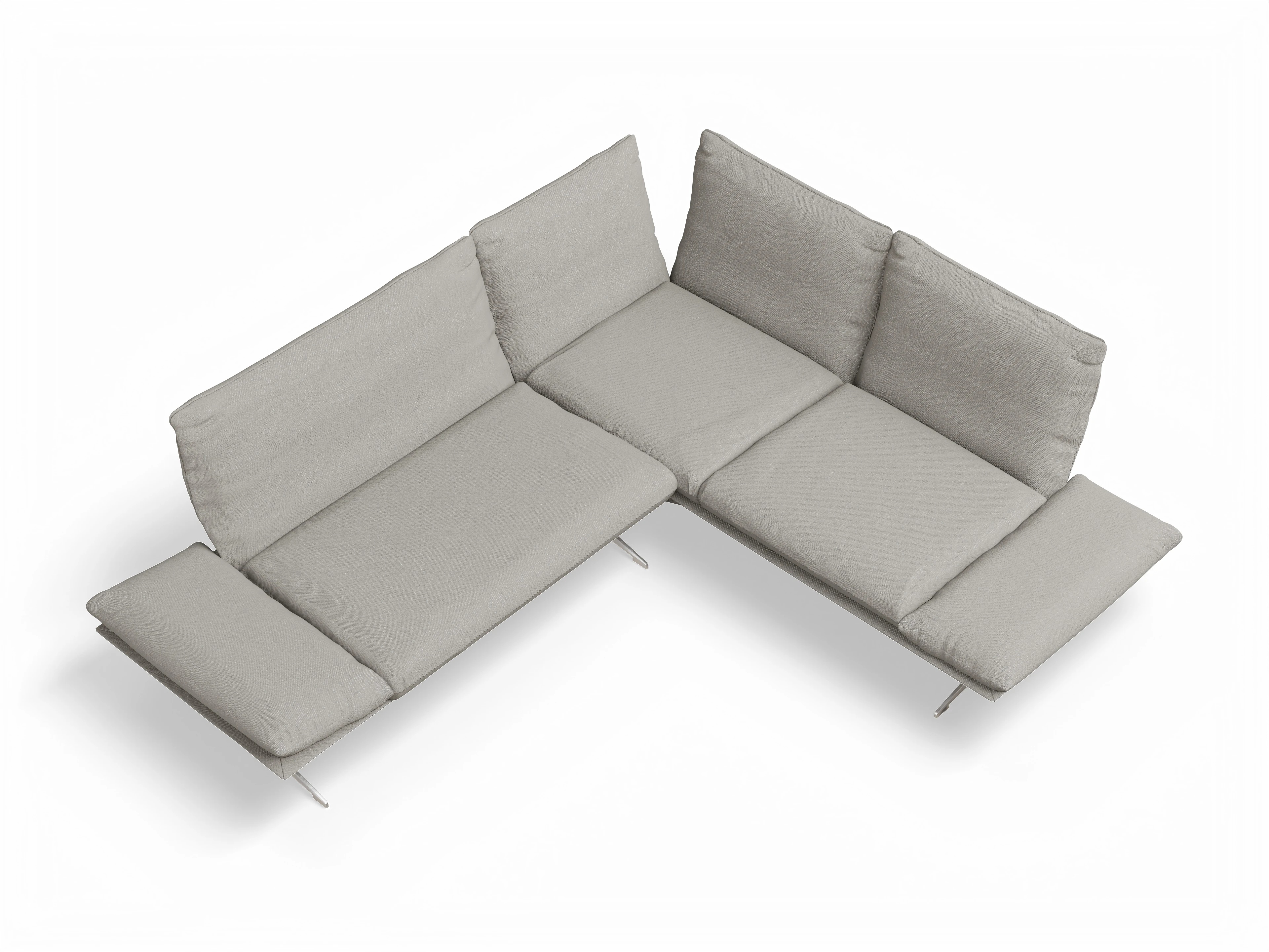 Ansicht des Produktes Francis Ecksofa rechts mit Armlehne in Stoff Beige