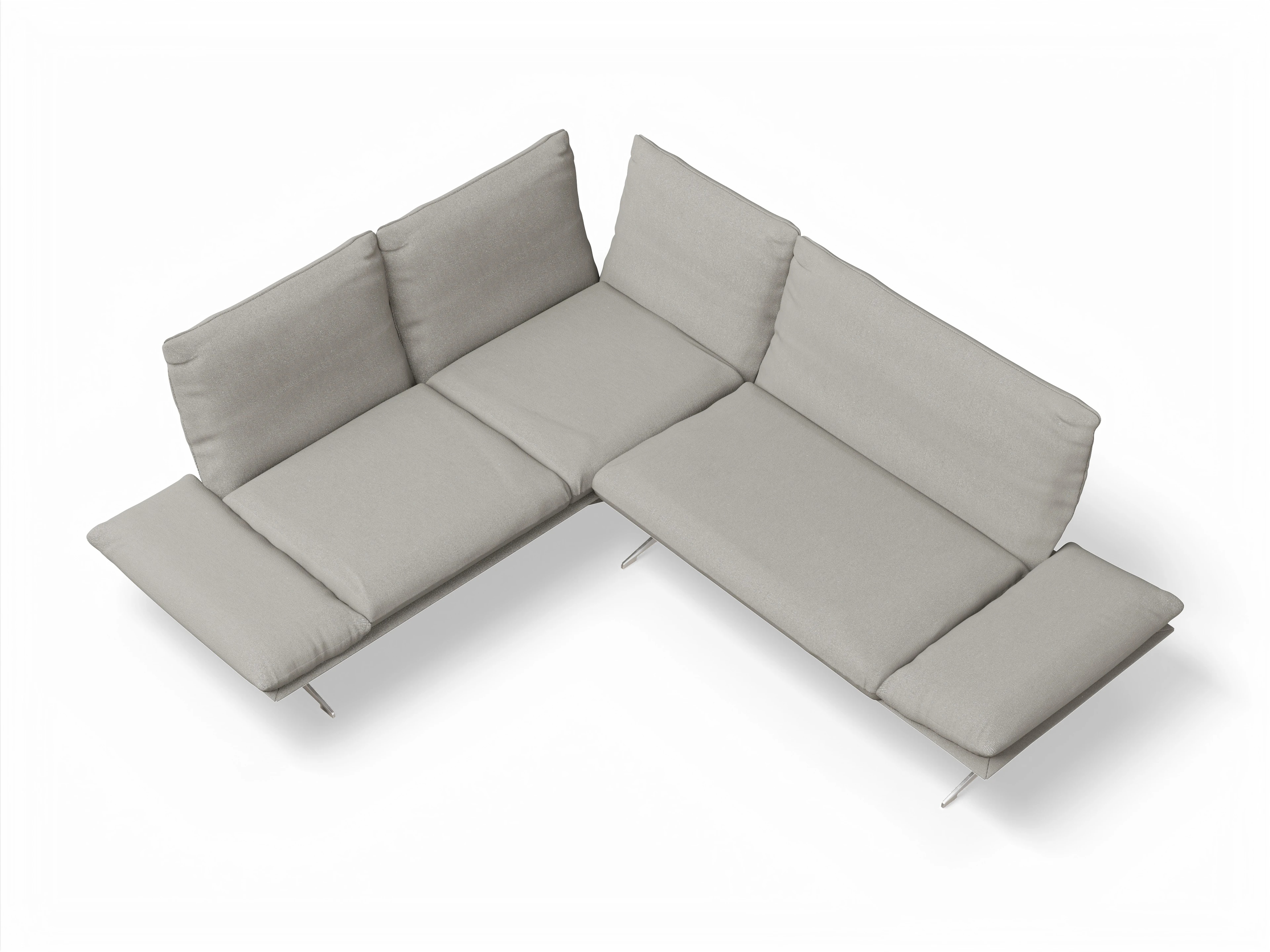Koinor Francis Ecksofa OL FR Ansicht des Produktes Francis Ecksofa links mit Armlehne in Stoff Beige