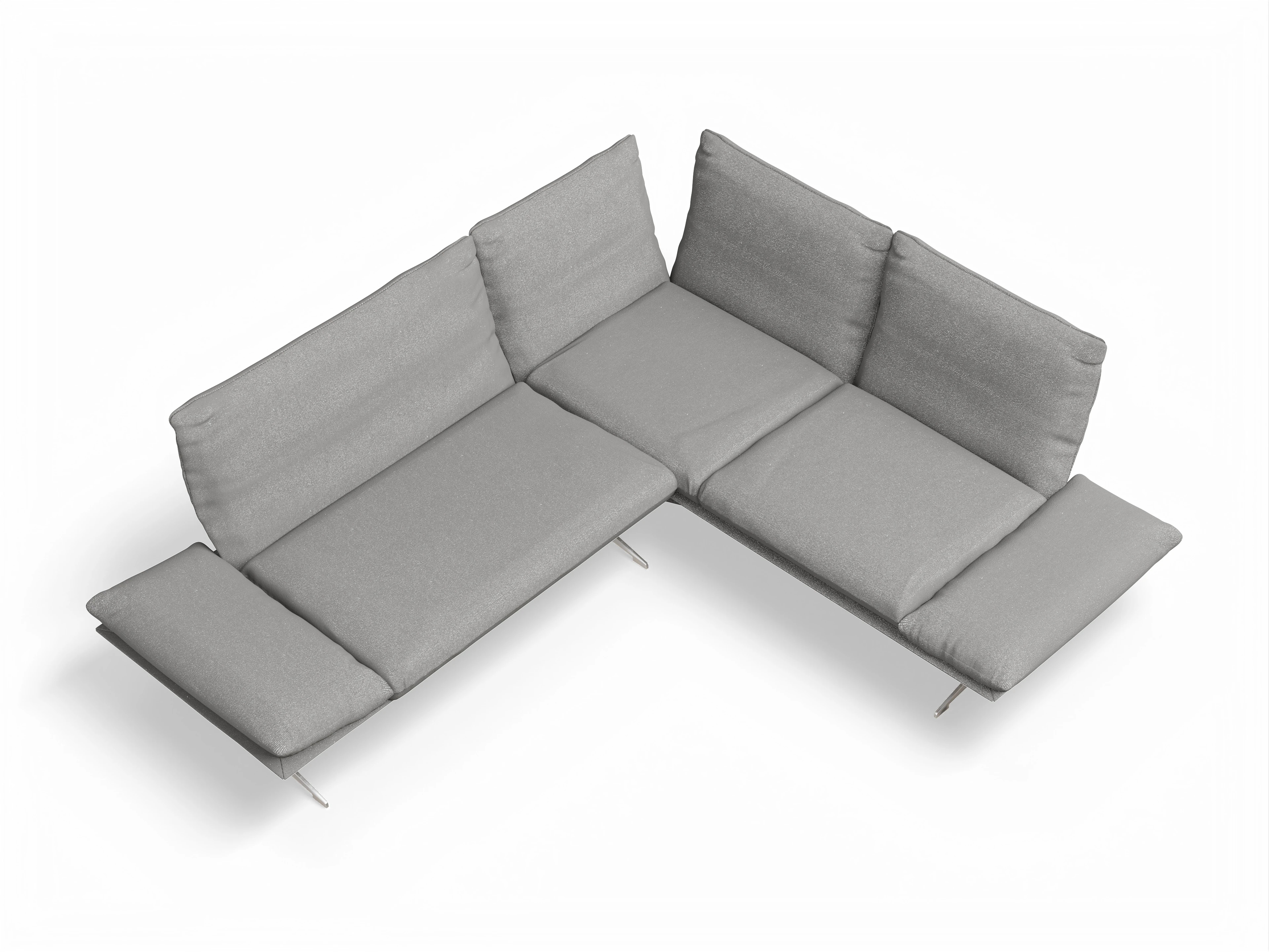 Ansicht des Produktes Francis Ecksofa rechts mit Armlehne in Stoff Grau