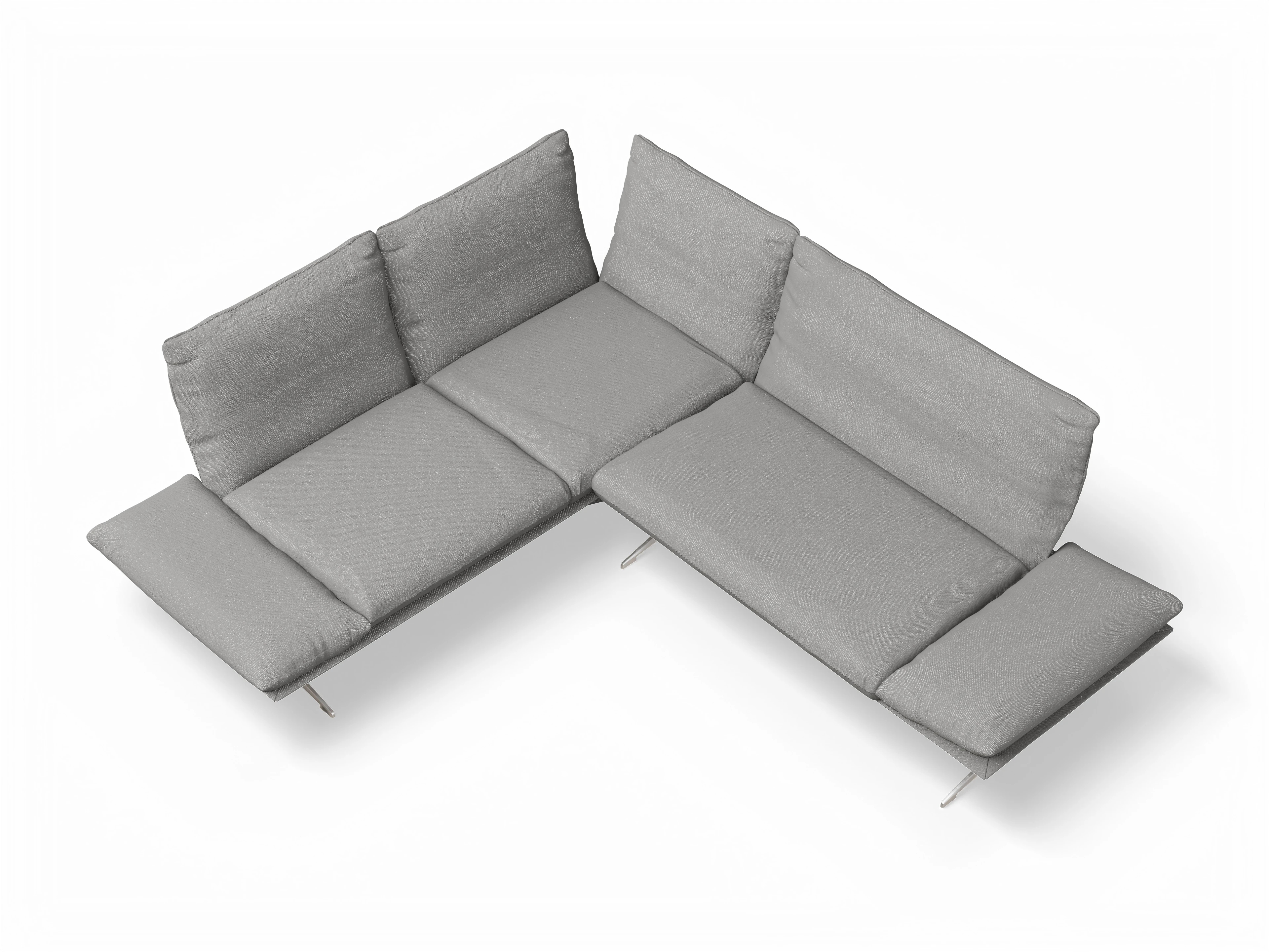 Ansicht des Produktes Francis Ecksofa links mit Armlehne in Stoff Grau