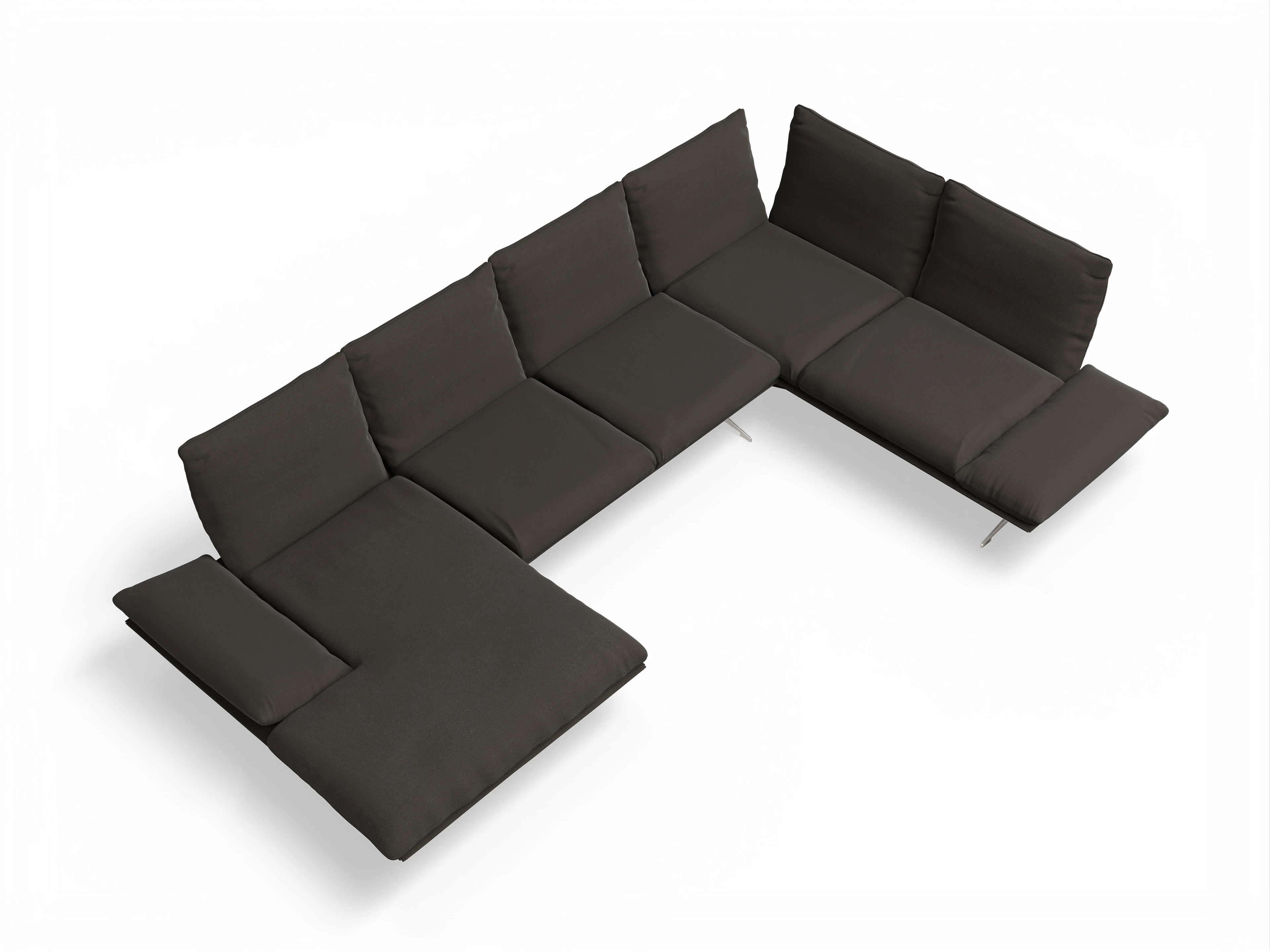 Ansicht des Produktes Francis Wohnlandschaft Armlehne rechts Abschluss offen links in Stoff Grau