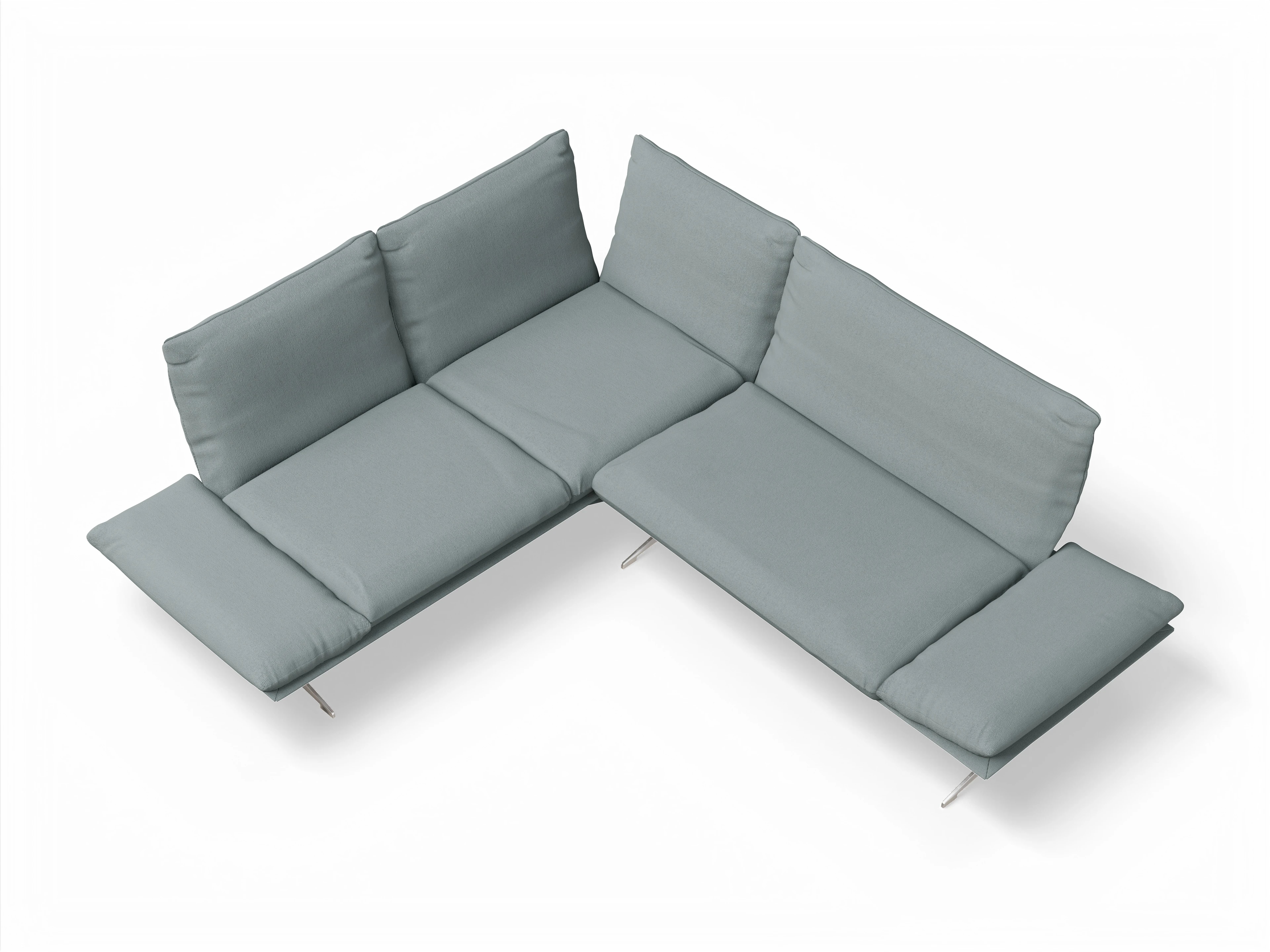 Koinor Francis Ecksofa OL FR Ansicht des Produktes Francis Ecksofa links mit Armlehne in Stoff Grau