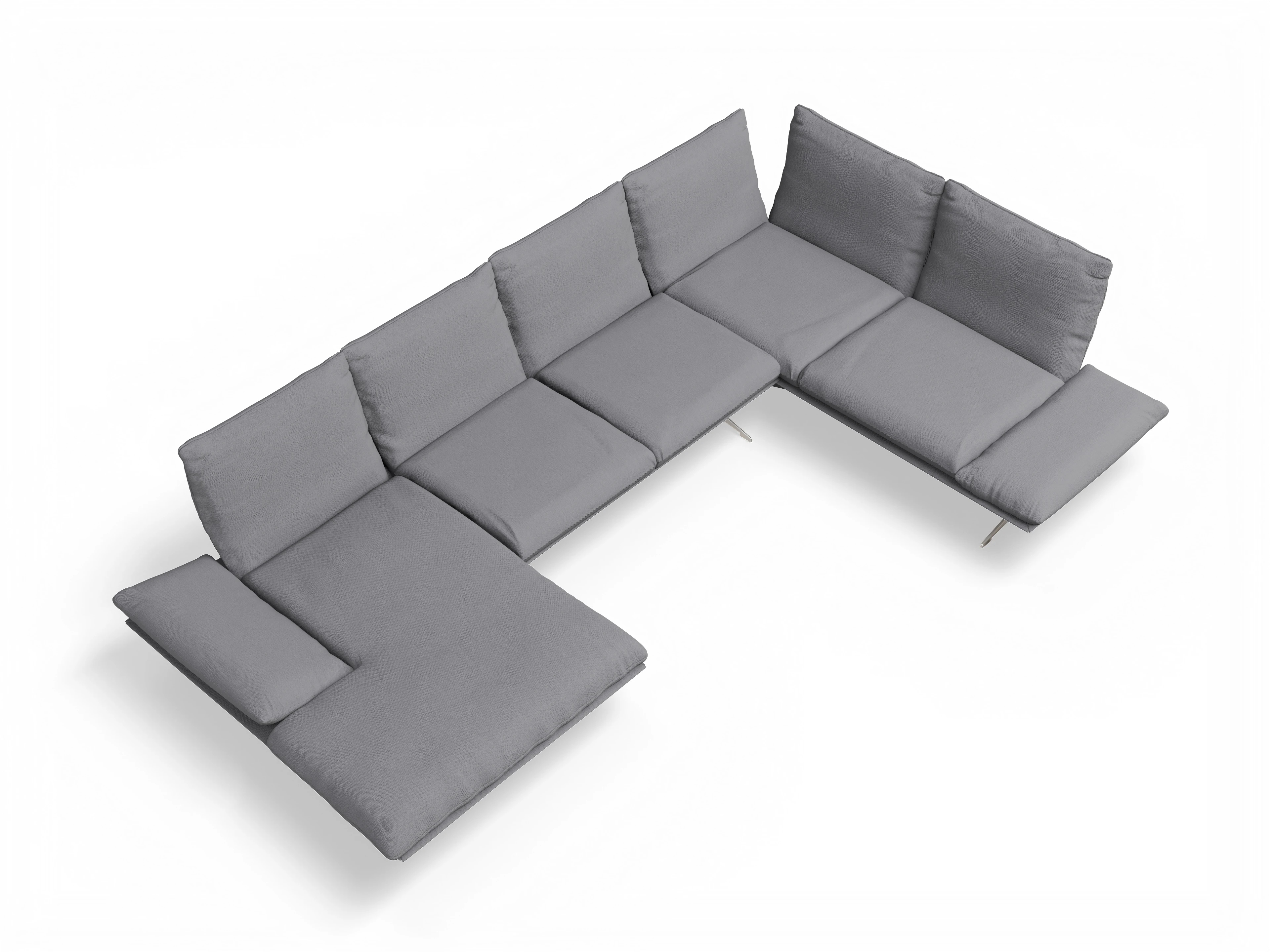 Ansicht des Produktes Francis Wohnlandschaft Armlehne rechts Abschluss offen links in Stoff Grau