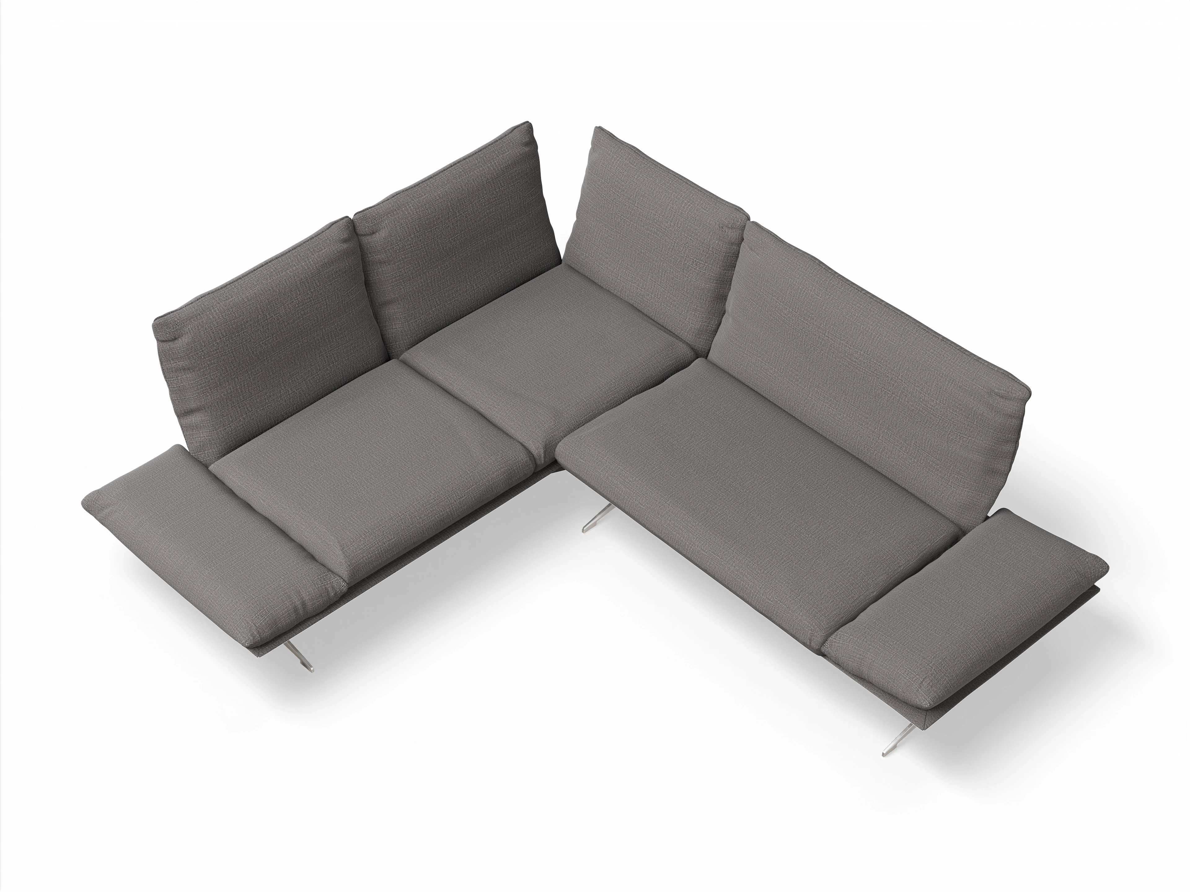 Koinor Francis Ecksofa OL FR Ansicht des Produktes Francis Ecksofa links mit Armlehne in Stoff Grau