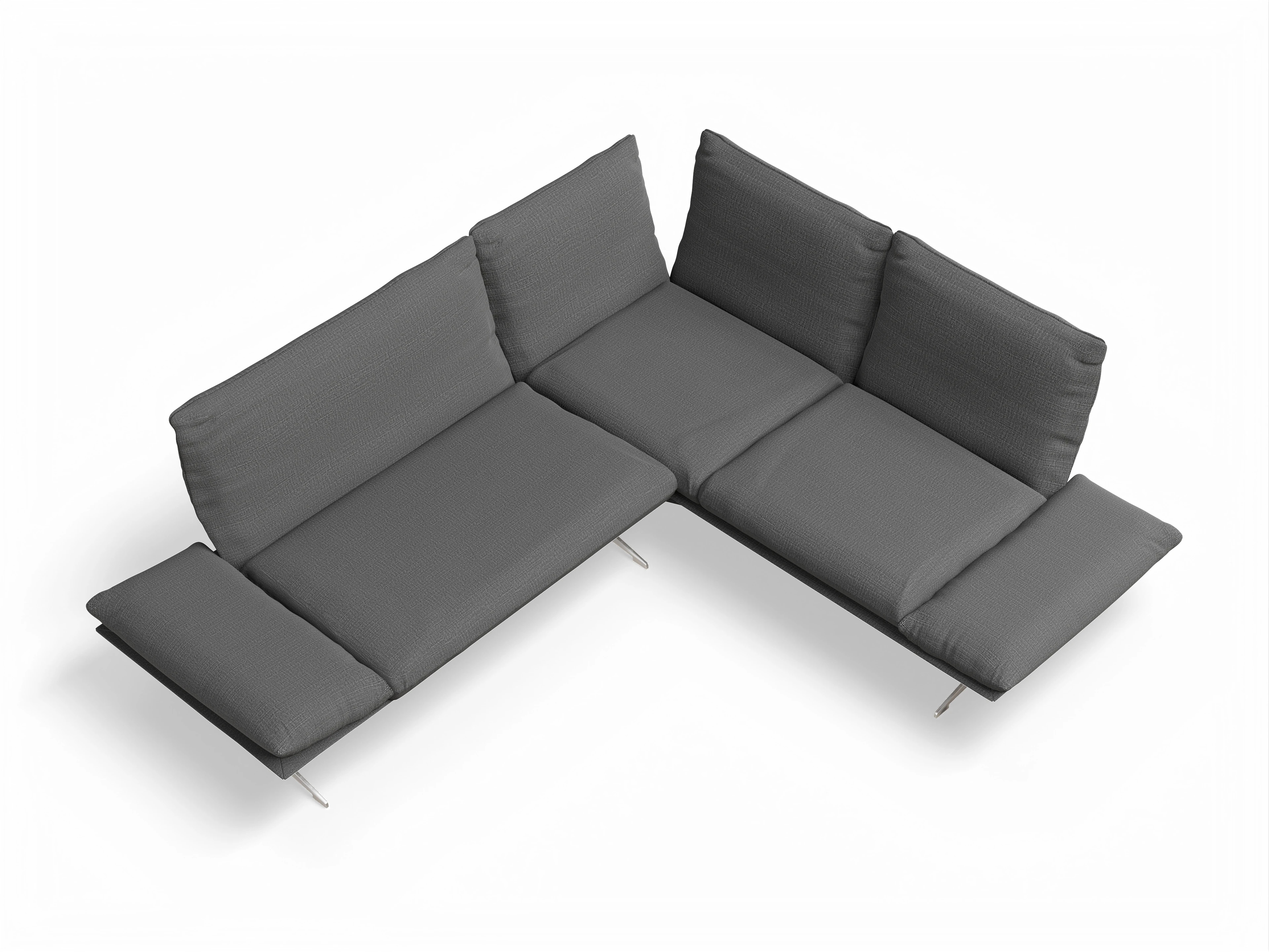 Ansicht des Produktes Francis Ecksofa rechts mit Armlehne in Stoff Grau