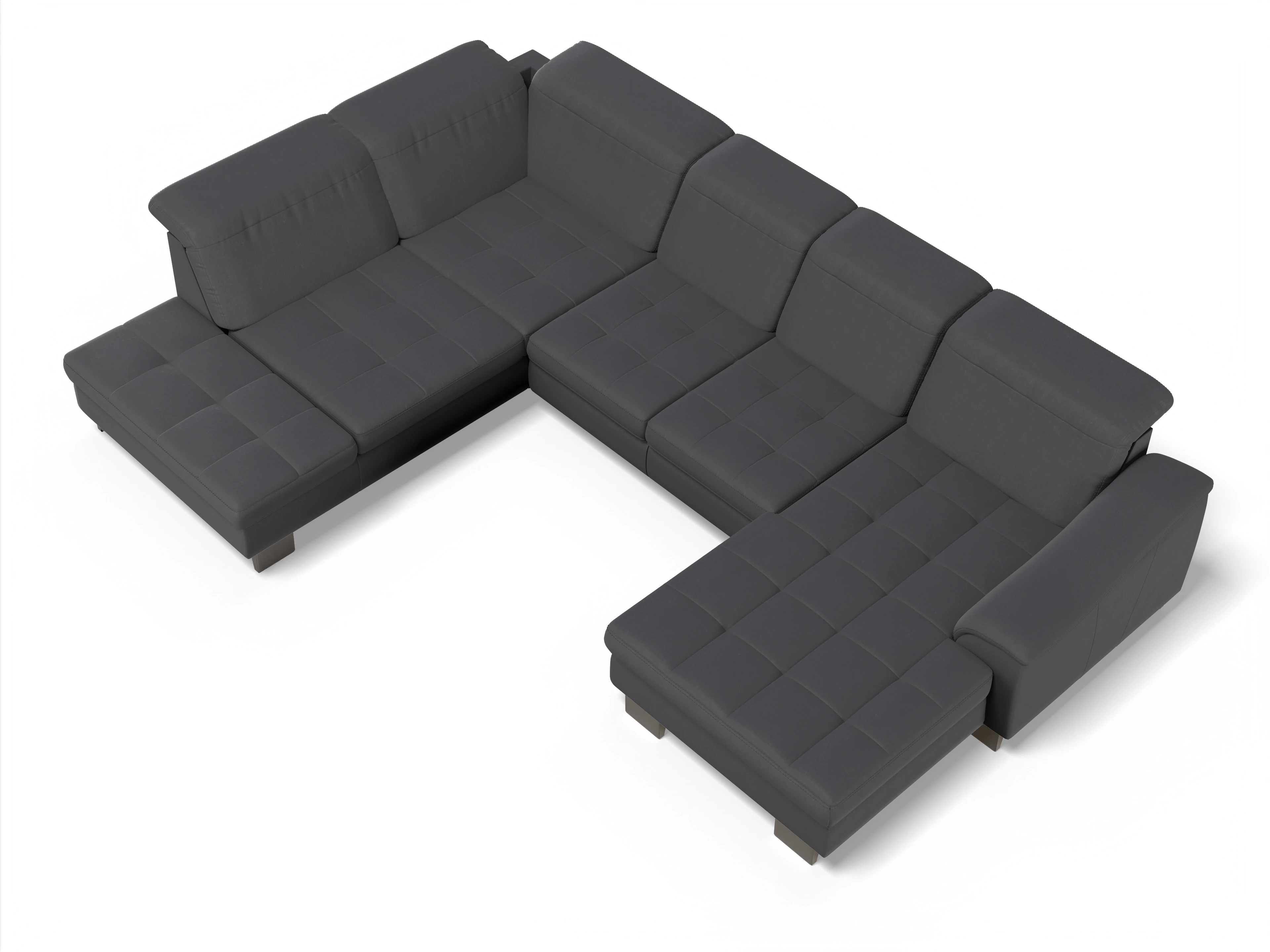 Ansicht des Produktes SC Nature 1018 Wohnlandschaft offen beidseitig in Stoff Grau