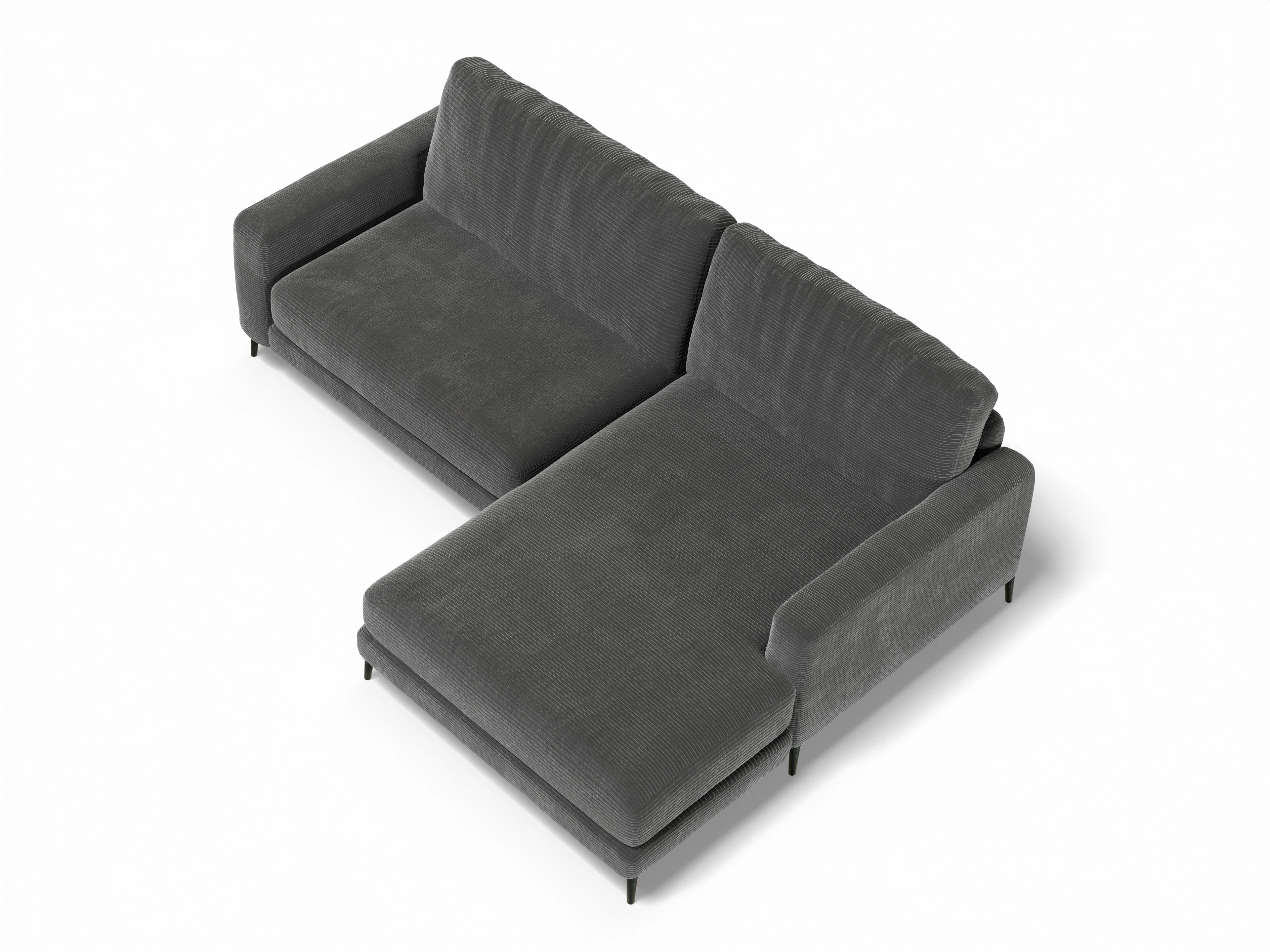 Ansicht des Produktes Urbana Ecksofa rechts Abschluss offen in Stoff Grau