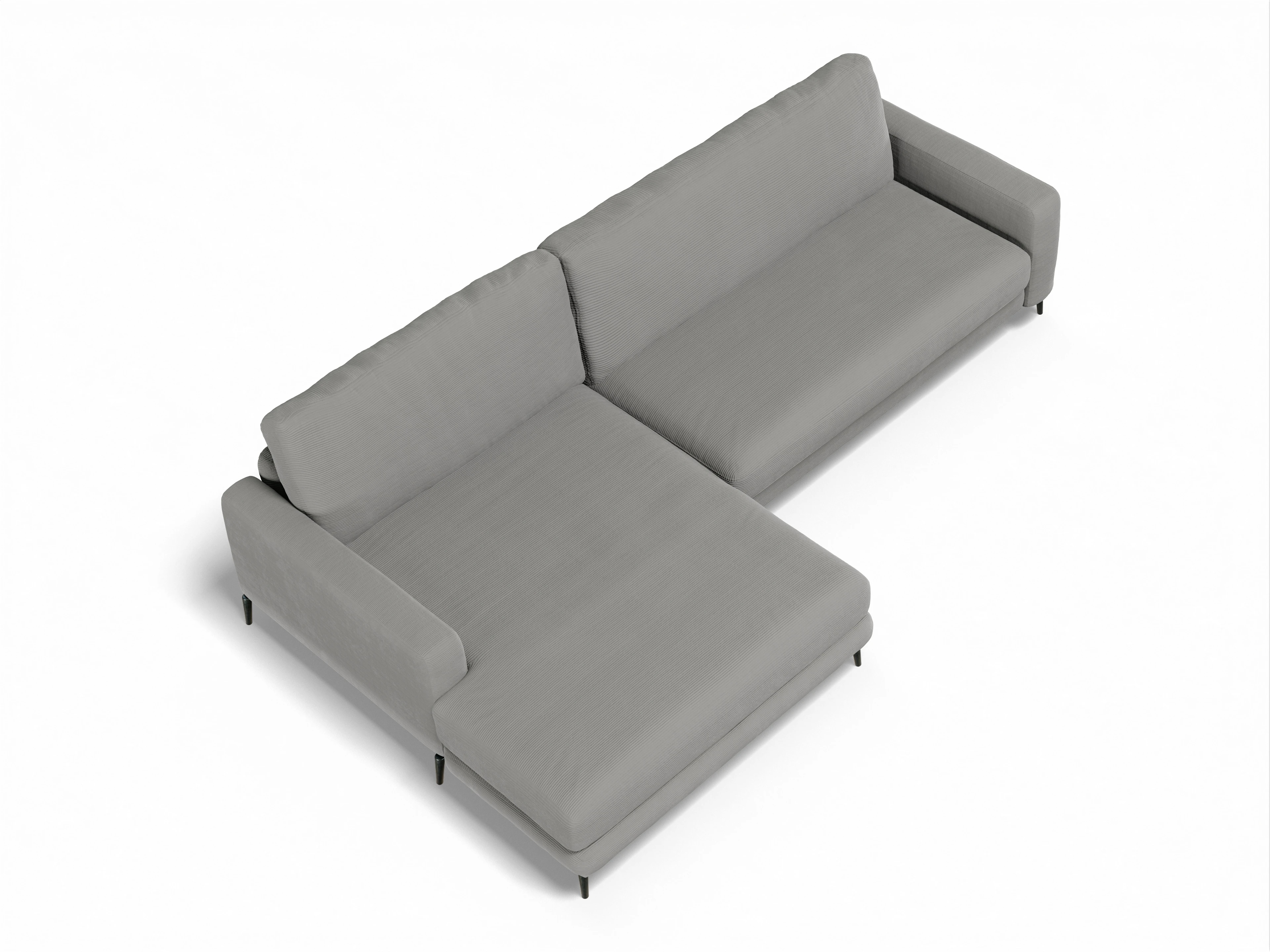 Ansicht des Produktes Urbana Ecksofa links Abschluss offen in Stoff Grau