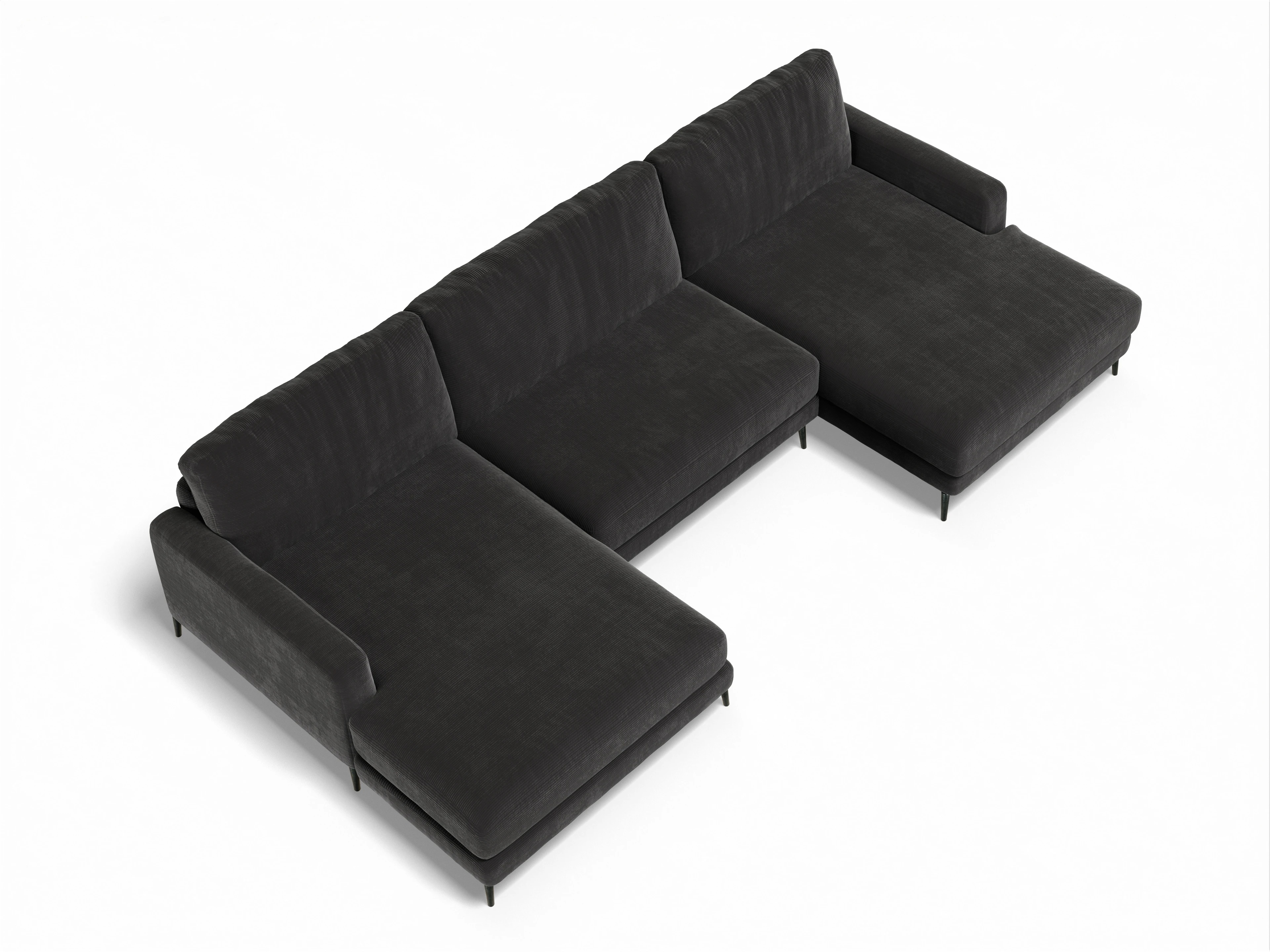 Ansicht des Produktes Urbana Wohnlandschaft offen beidseitig in Stoff Grau