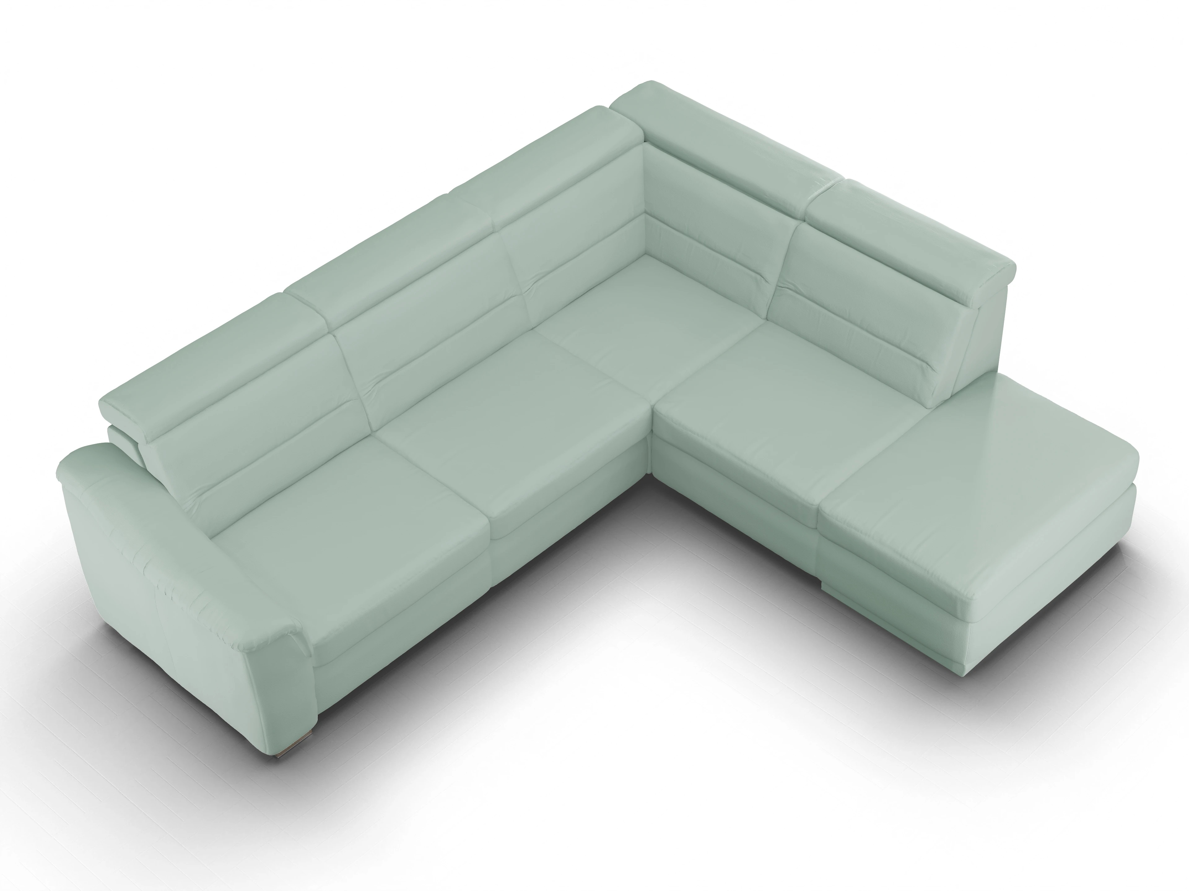 Ansicht des Produktes SC Family 1008 Ecksofa rechts Abschluss offen in Stoff Grün