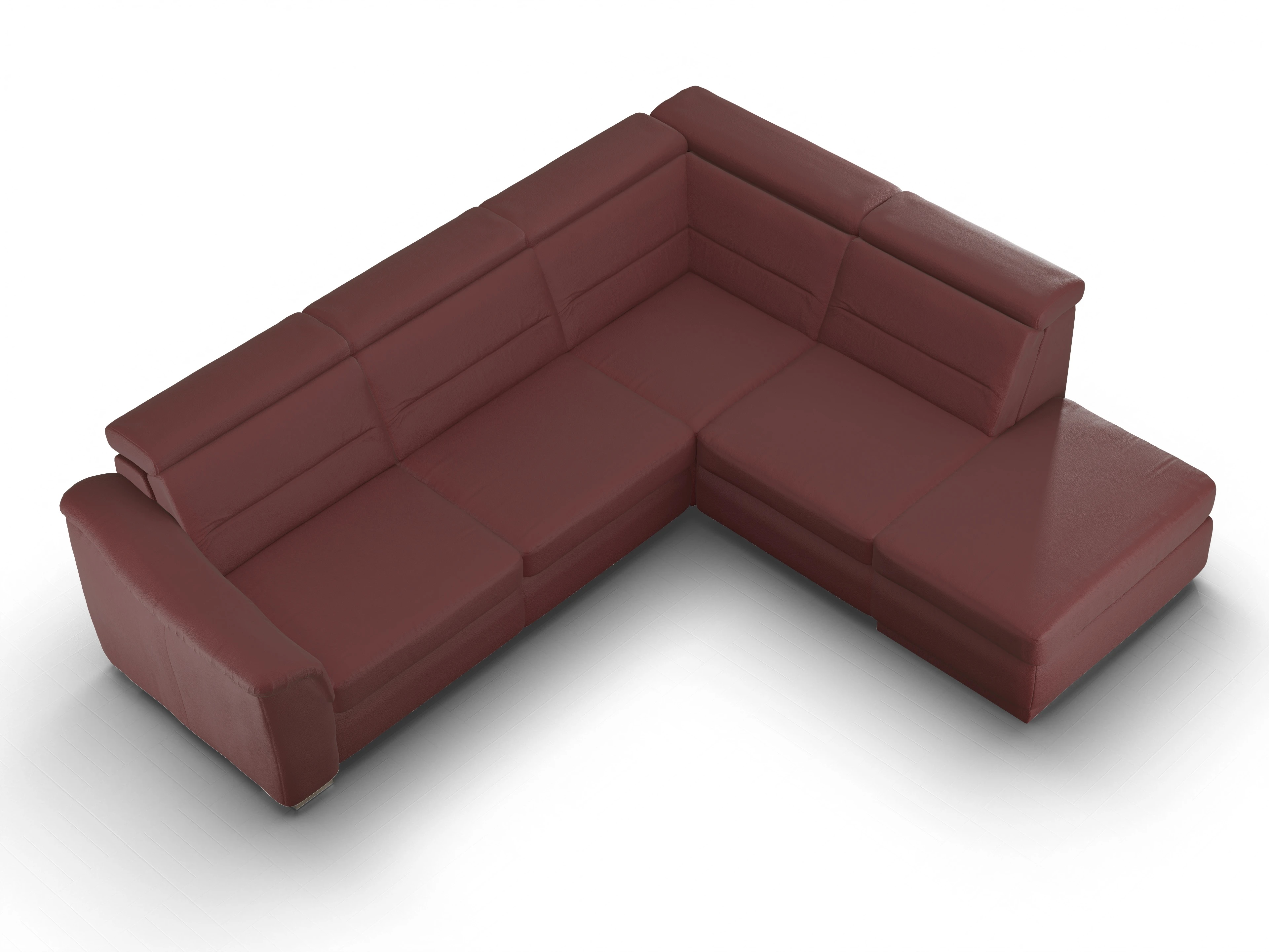 Ansicht des Produktes SC Family 1008 Ecksofa rechts Abschluss offen in Stoff Rot