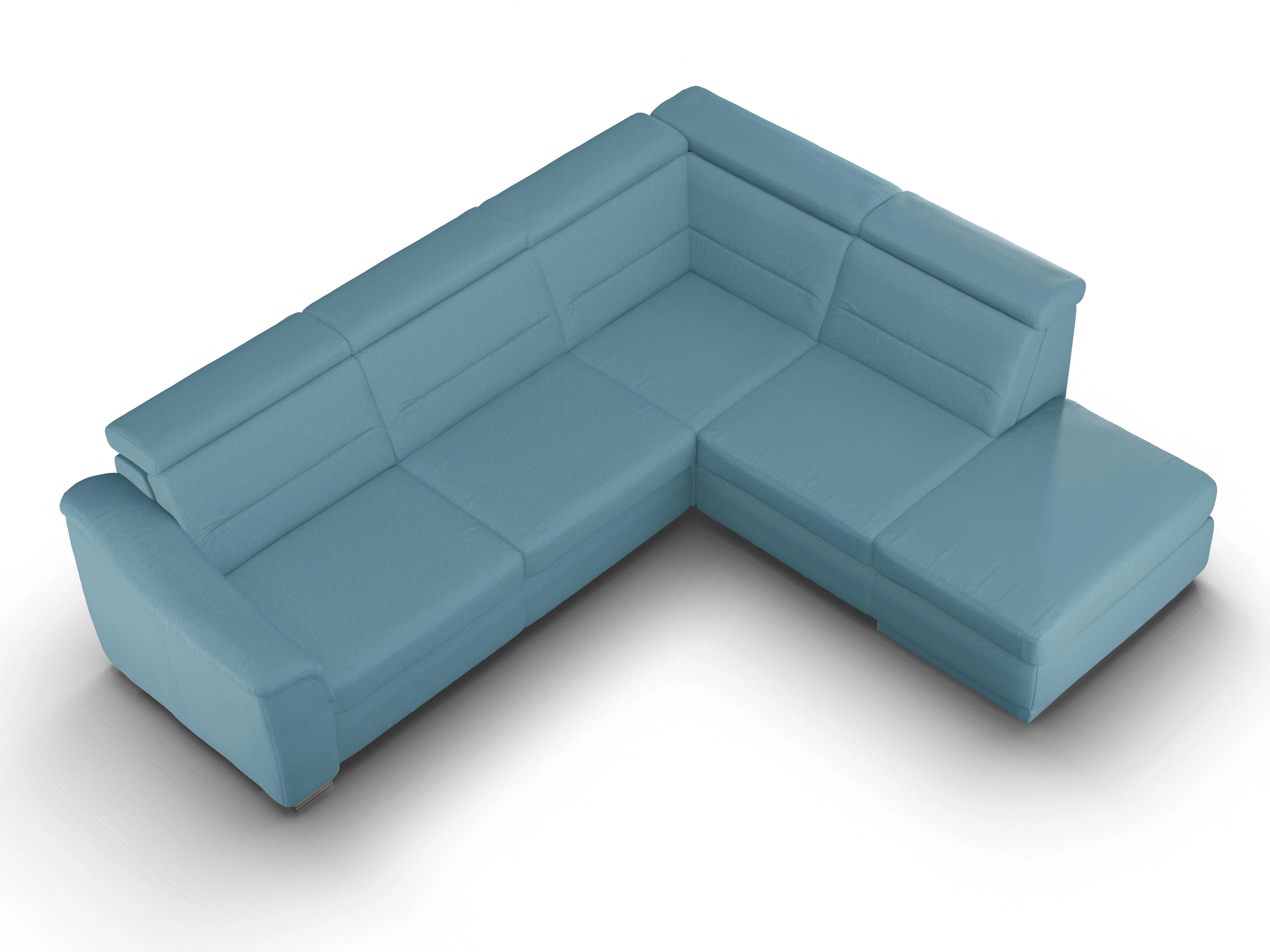 Ansicht des Produktes SC Family 1008 Ecksofa rechts Abschluss offen in Stoff Blau