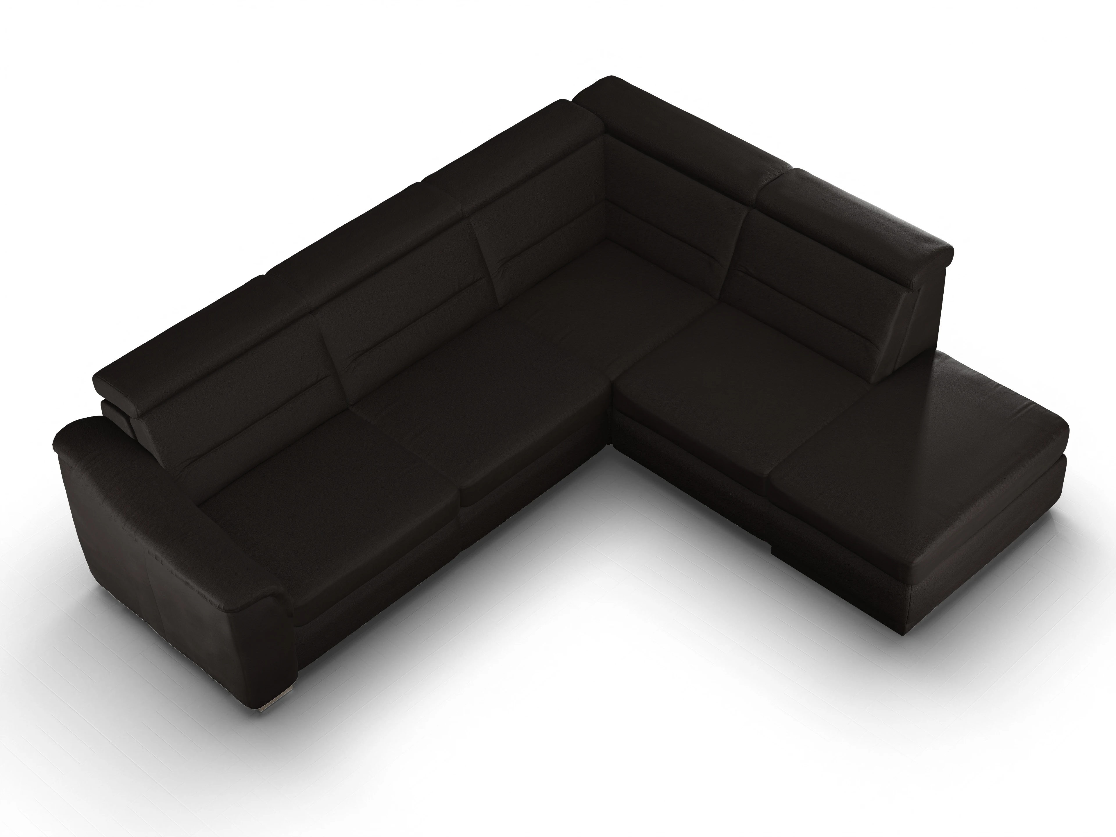 Ansicht des Produktes SC Family 1008 Ecksofa rechts Abschluss offen in Stoff Braun