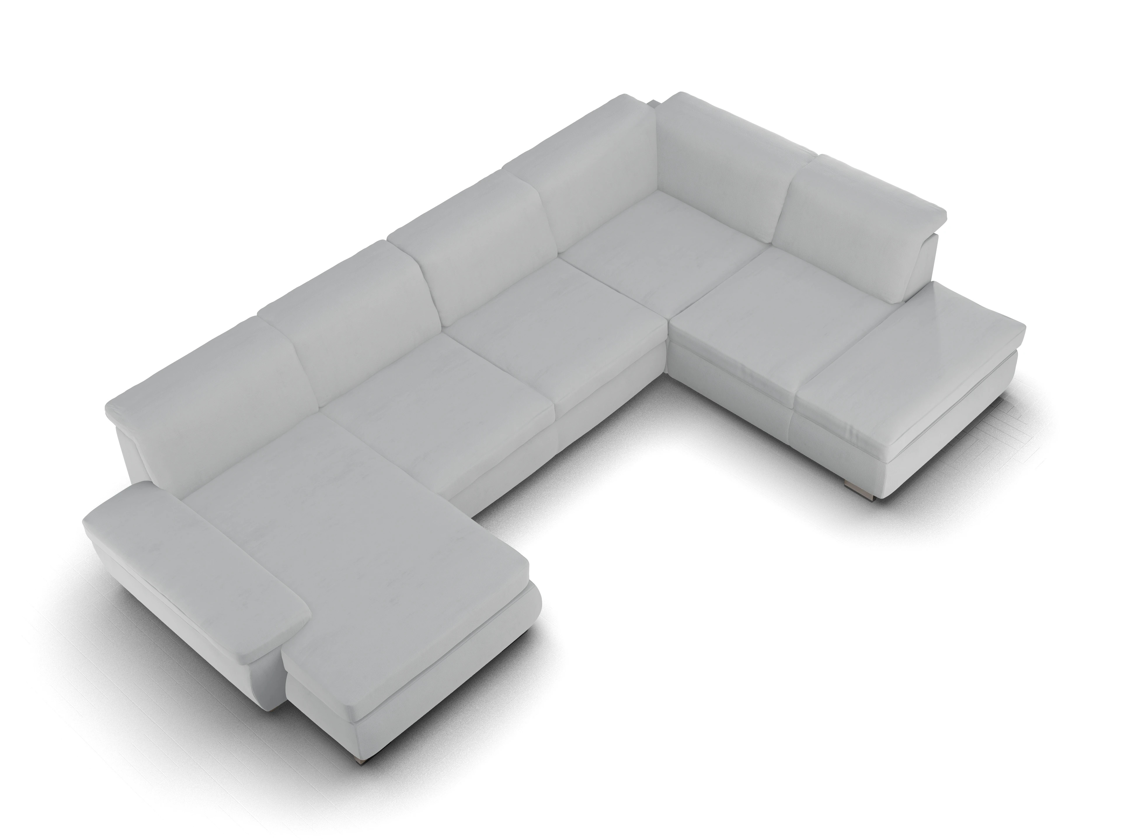 Ansicht des Produktes SC Smart 1003 Wohnlandschaft offen beidseitig in Stoff Grau