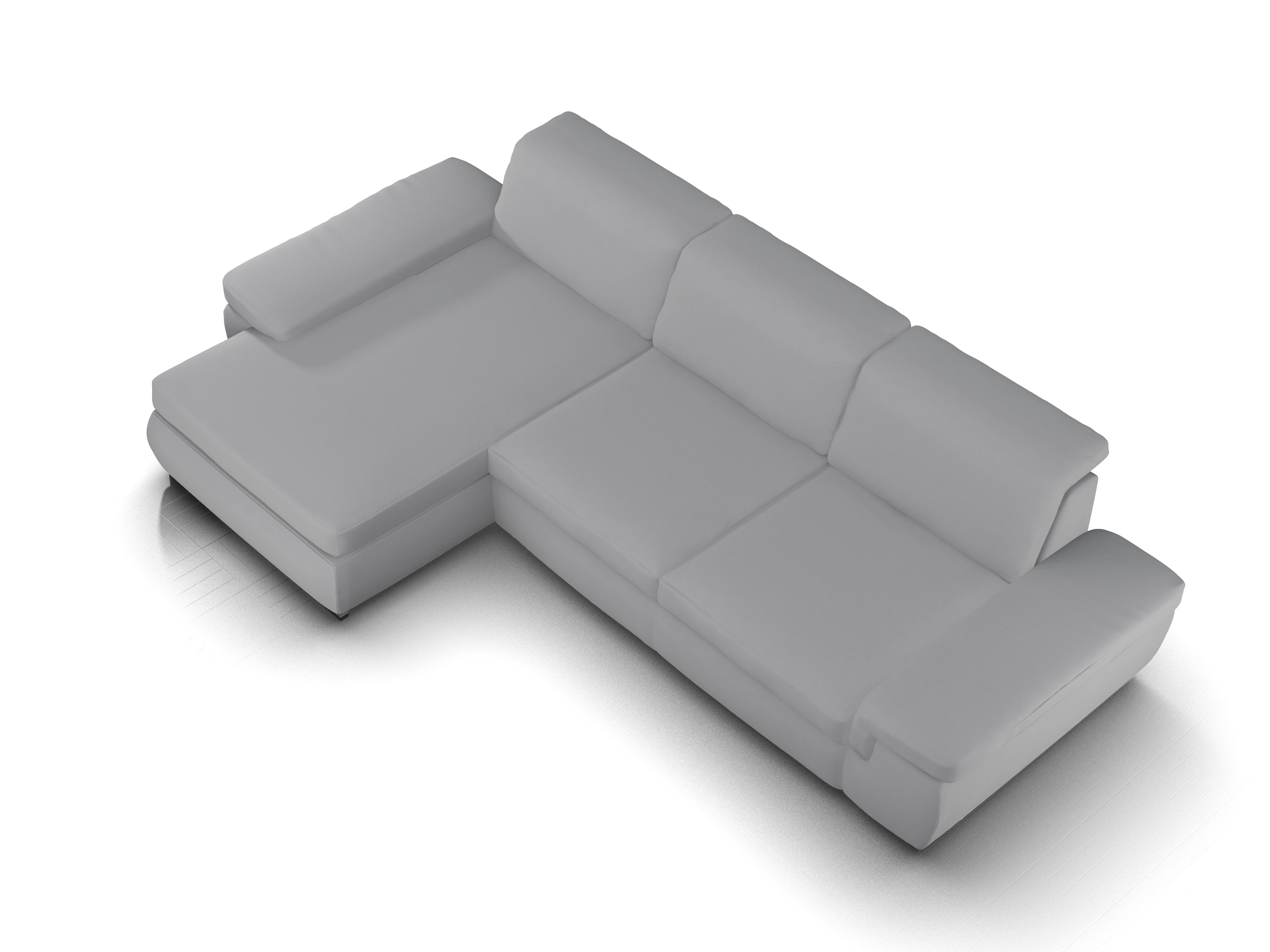 Ansicht des Produktes SC Smart 1003 Ecksofa links Abschluss offen in Stoff Grau