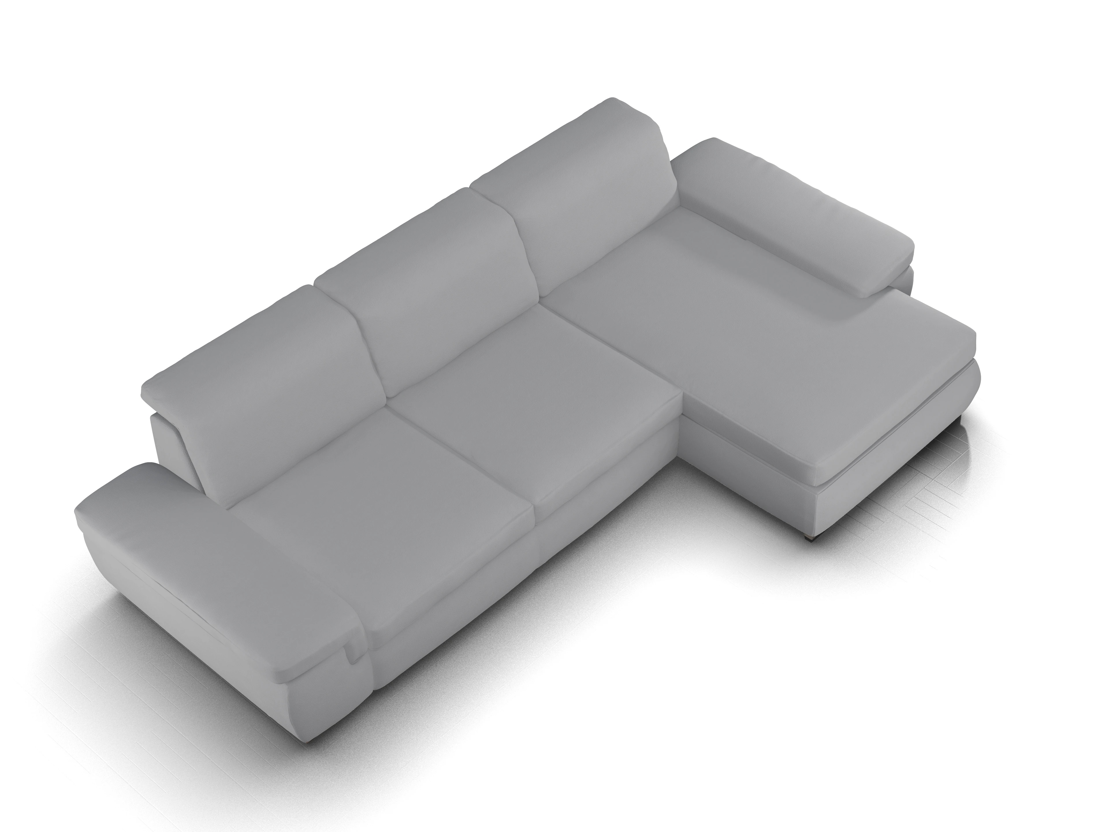 Ansicht des Produktes SC Smart 1003 Ecksofa rechts Abschluss offen in Stoff Grau