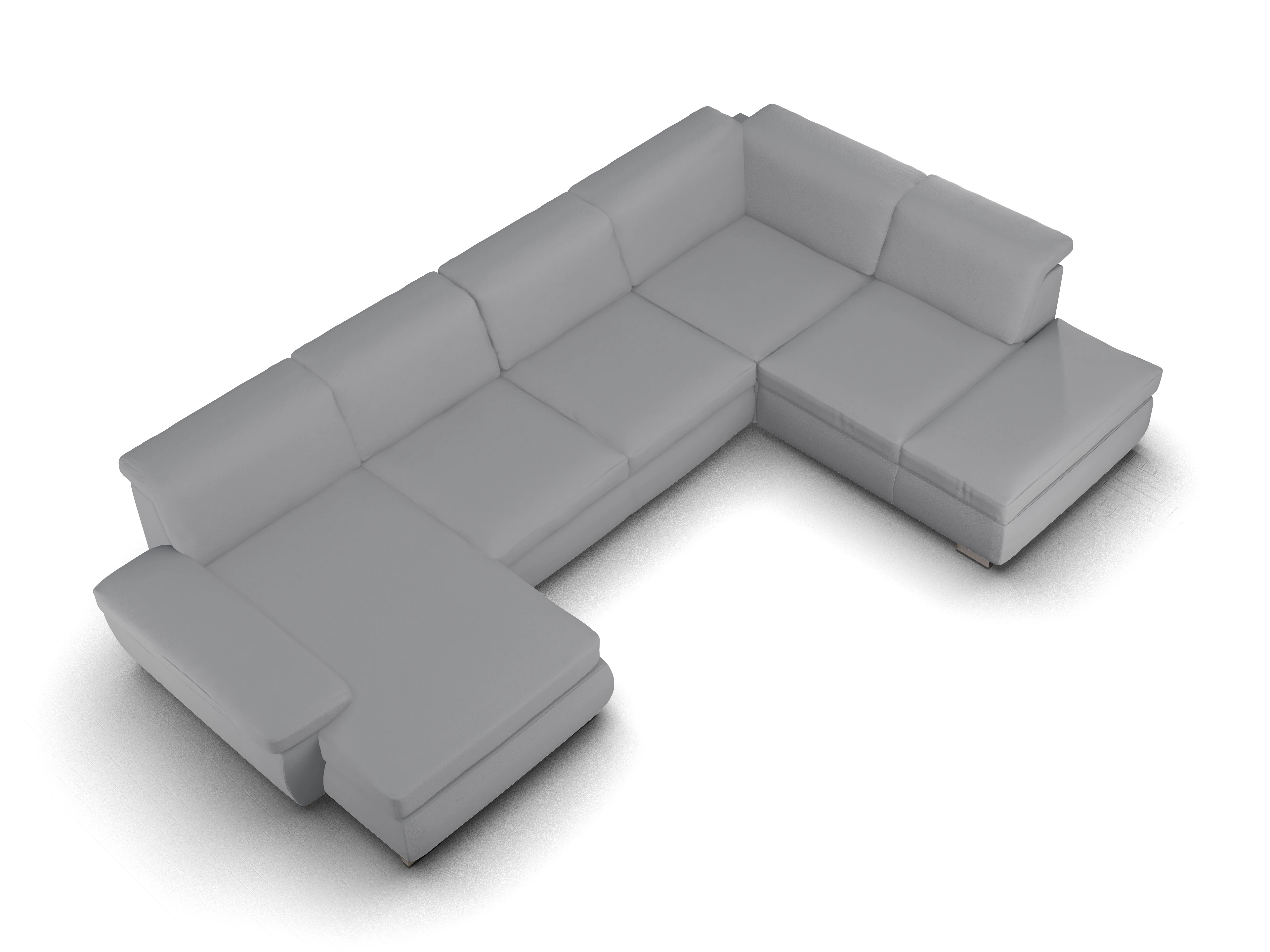 Ansicht des Produktes SC Smart 1003 Wohnlandschaft offen beidseitig in Stoff Grau