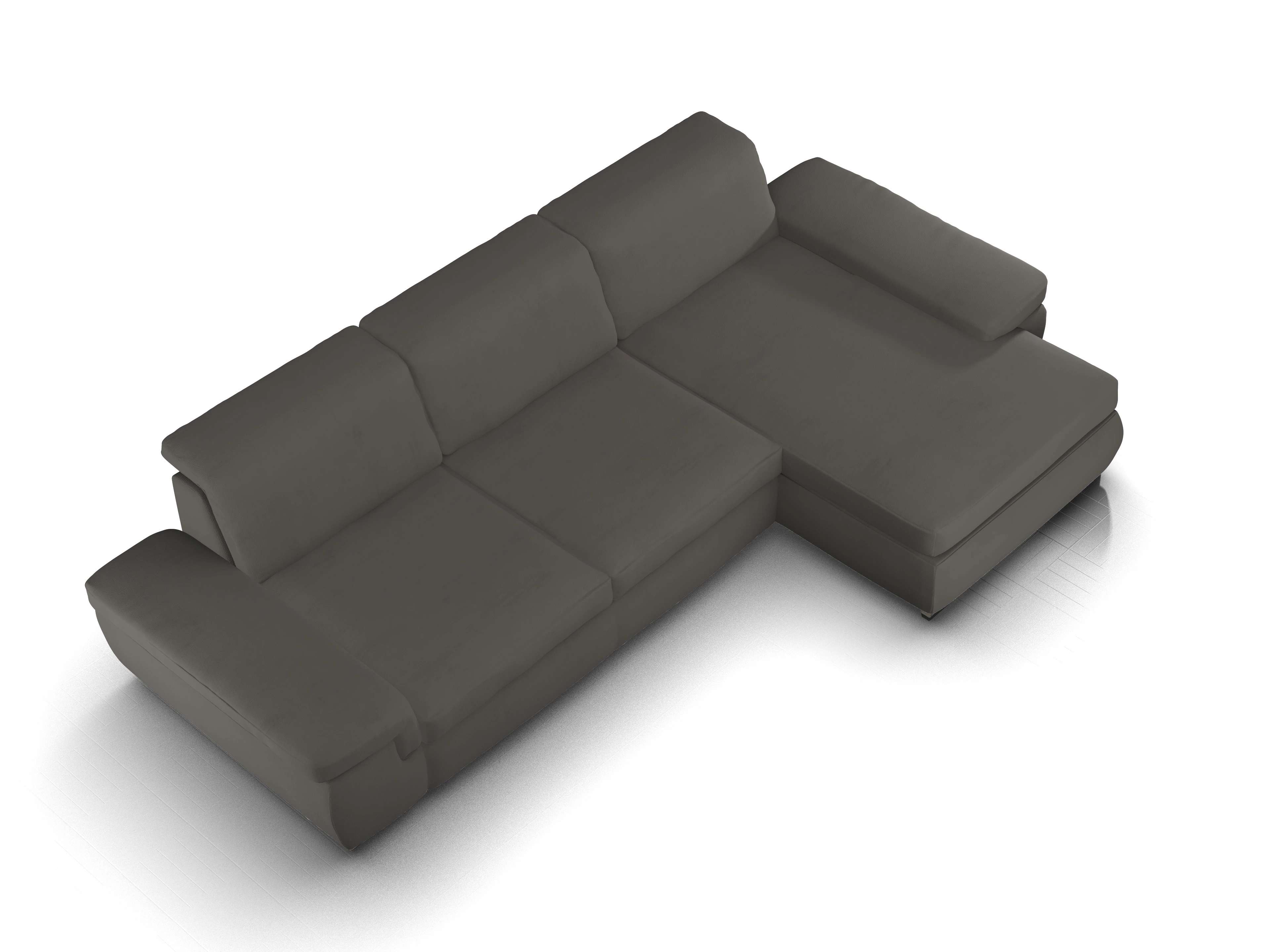 Sitz Concept Smart 1003 Canapé Large R Ansicht des Produktes SC Smart 1003 Ecksofa rechts Abschluss offen in Stoff Grau