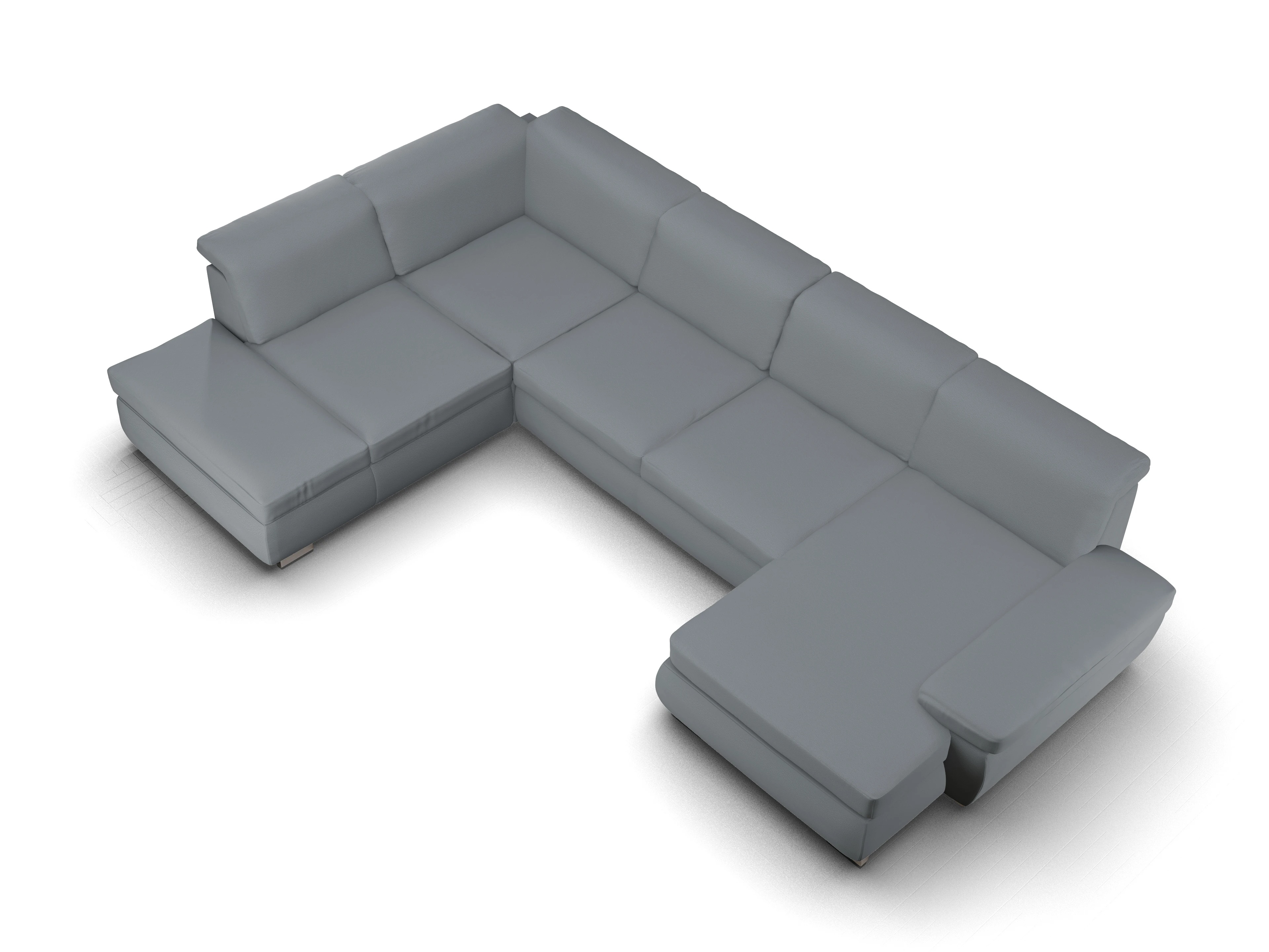 Ansicht des Produktes SC Smart 1003 Wohnlandschaft offen beidseitig in Stoff Grau