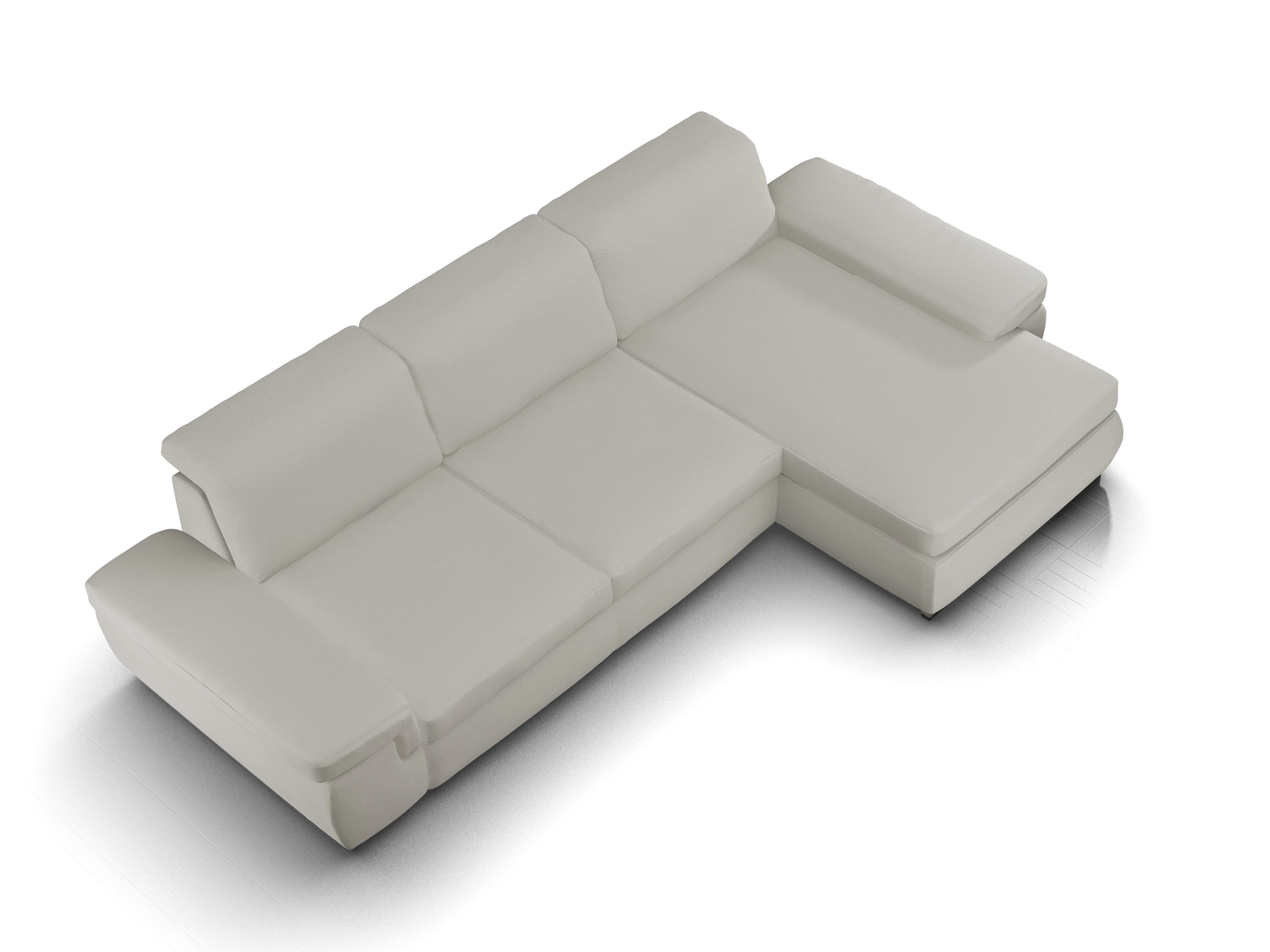 Ansicht des Produktes SC Smart 1003 Ecksofa rechts Abschluss offen in Stoff Grau