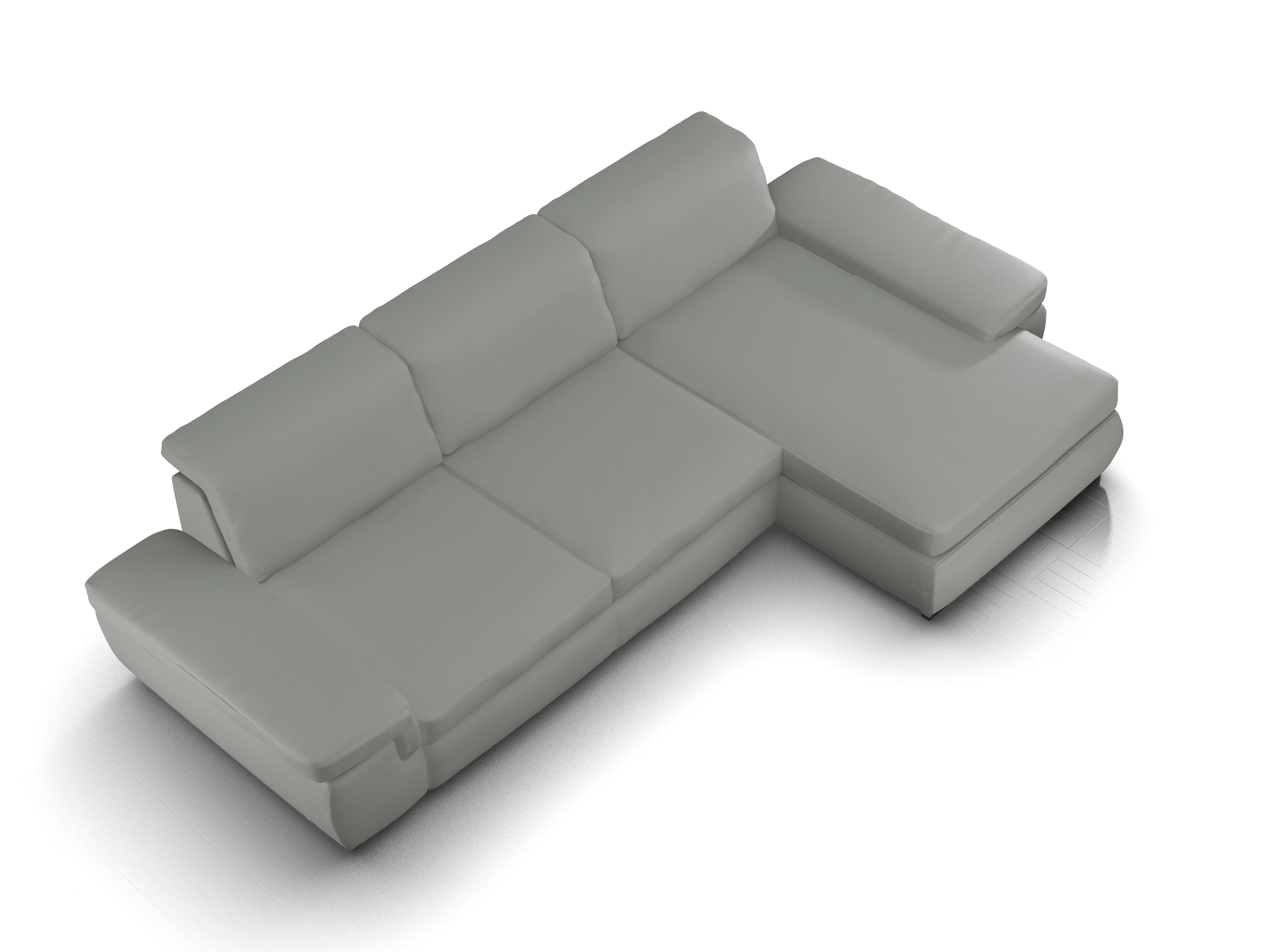Ansicht des Produktes SC Smart 1003 Ecksofa rechts Abschluss offen in Stoff Grau
