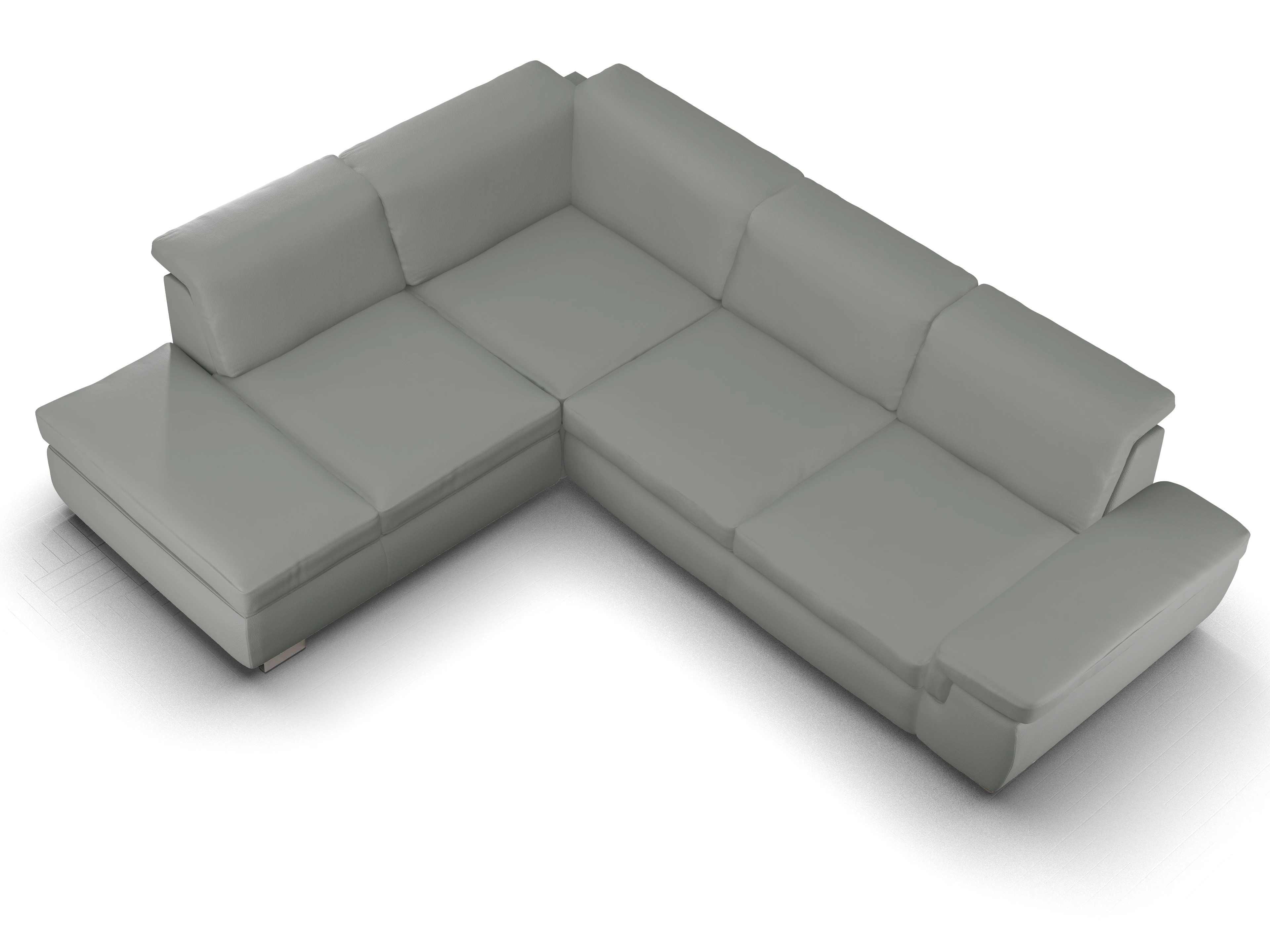 Ansicht des Produktes SC Smart 1003 Ecksofa links Abschluss offen in Stoff Grau