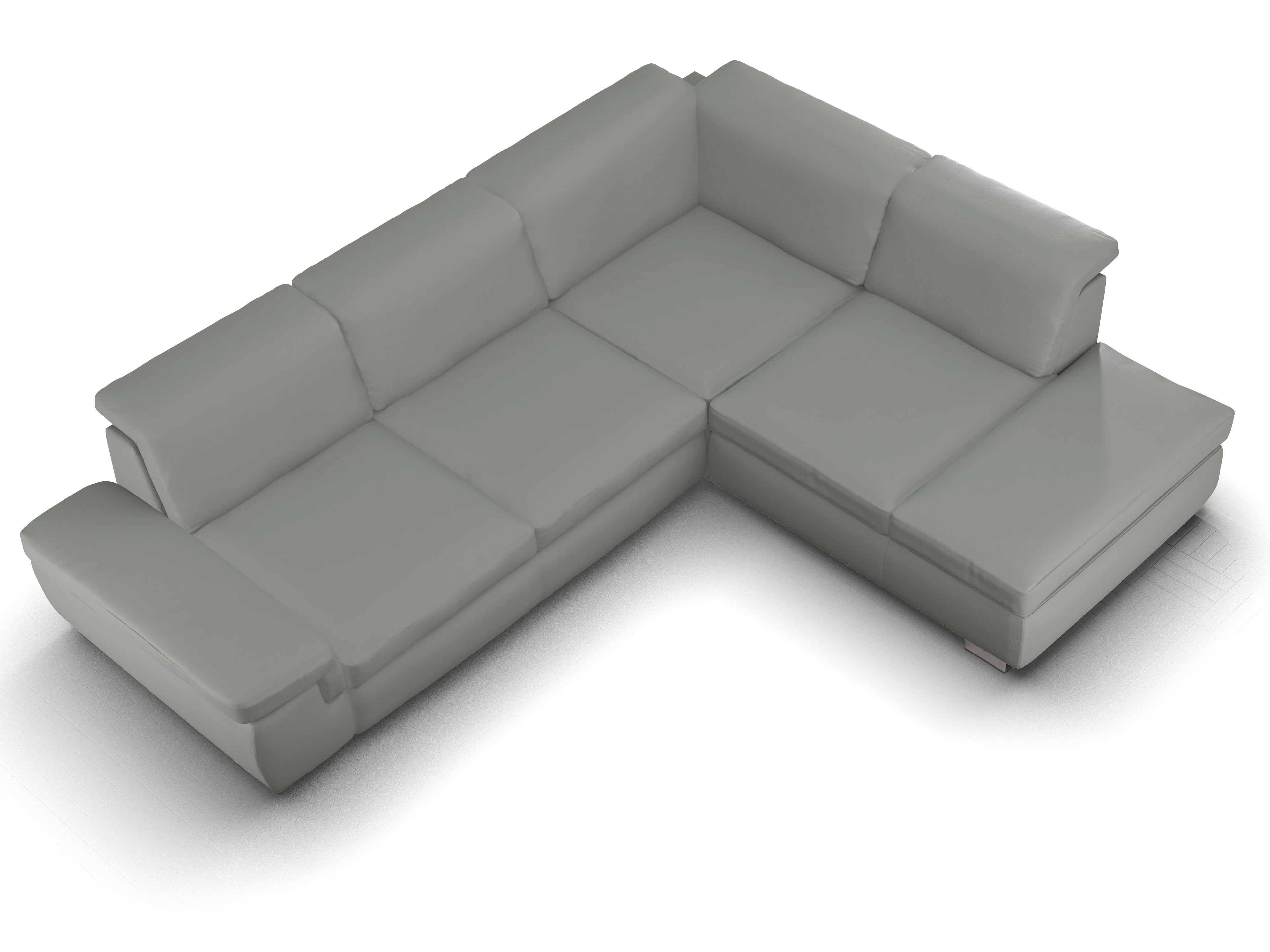 Ansicht des Produktes SC Smart 1003 Ecksofa rechts Abschluss offen in Stoff Grau