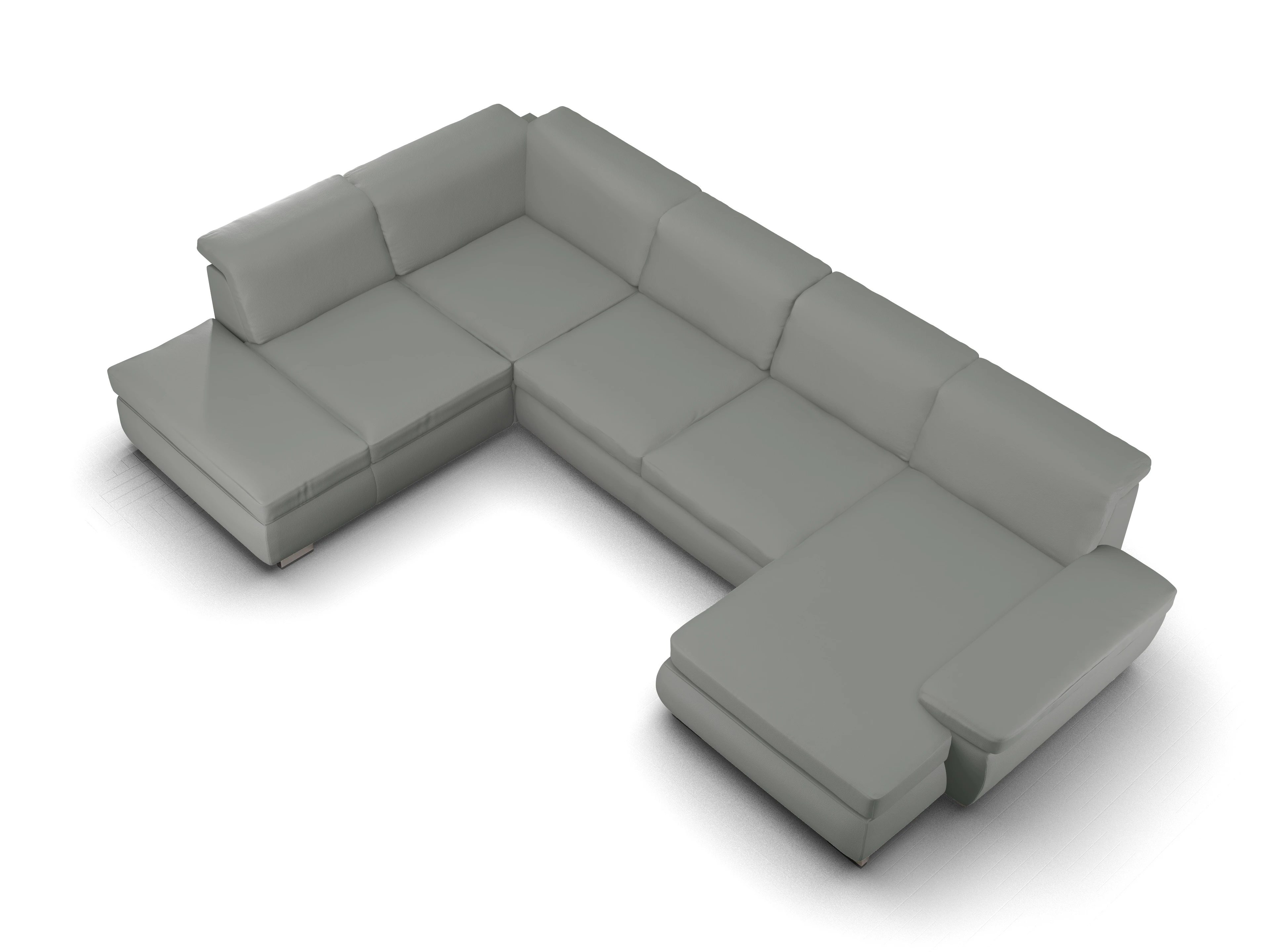 Ansicht des Produktes SC Smart 1003 Wohnlandschaft offen beidseitig in Stoff Grau