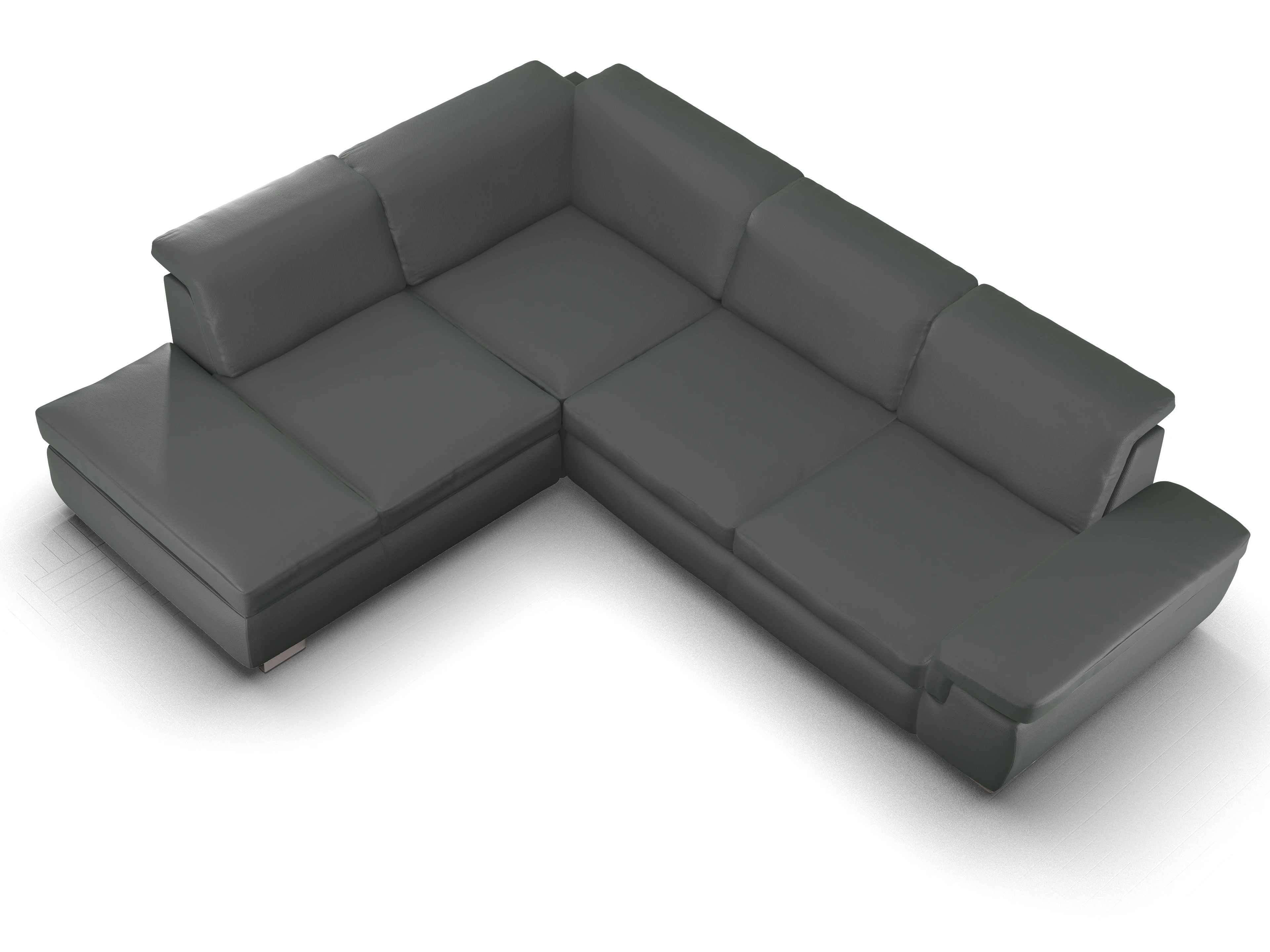 Ansicht des Produktes SC Smart 1003 Ecksofa links Abschluss offen in Stoff Grau
