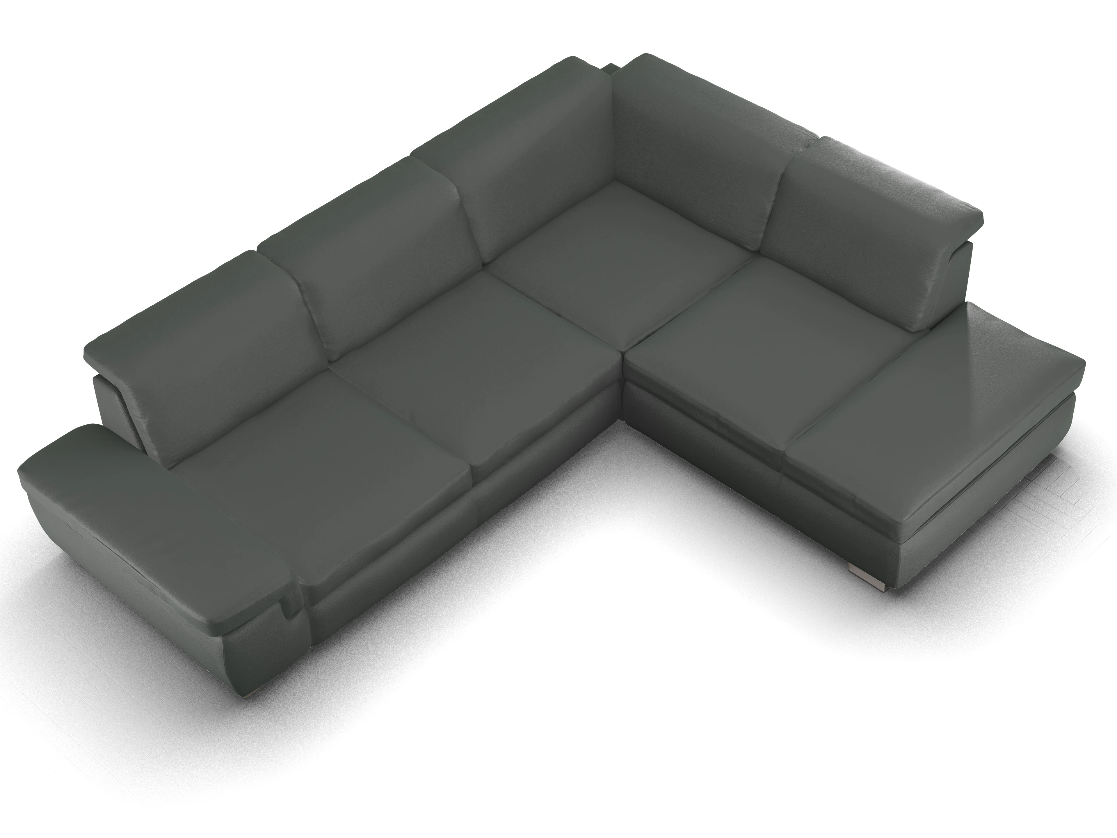 Ansicht des Produktes SC Smart 1003 Ecksofa rechts Abschluss offen in Stoff Grau