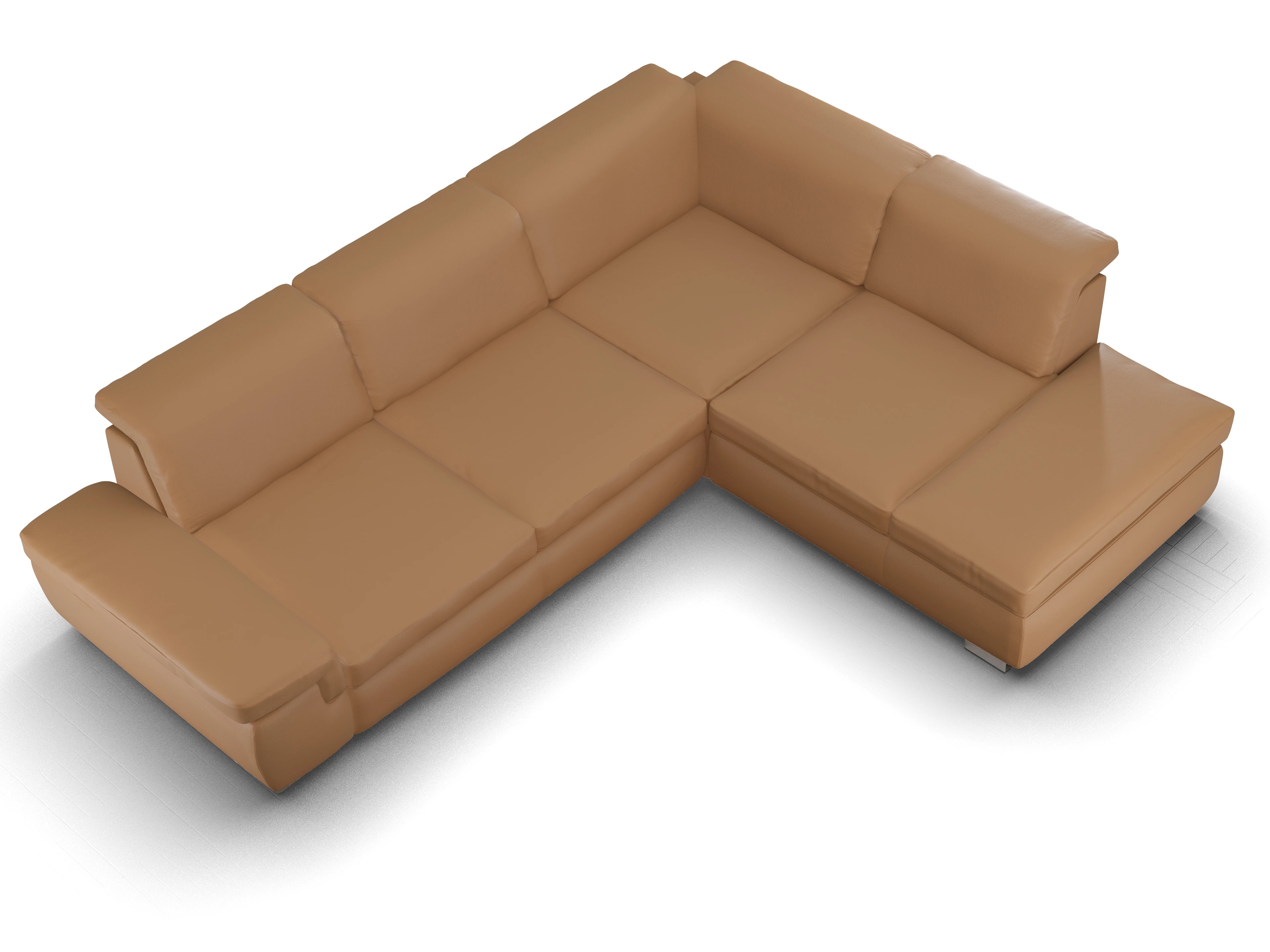 Ansicht des Produktes SC Smart 1003 Ecksofa rechts Abschluss offen in Stoff Braun