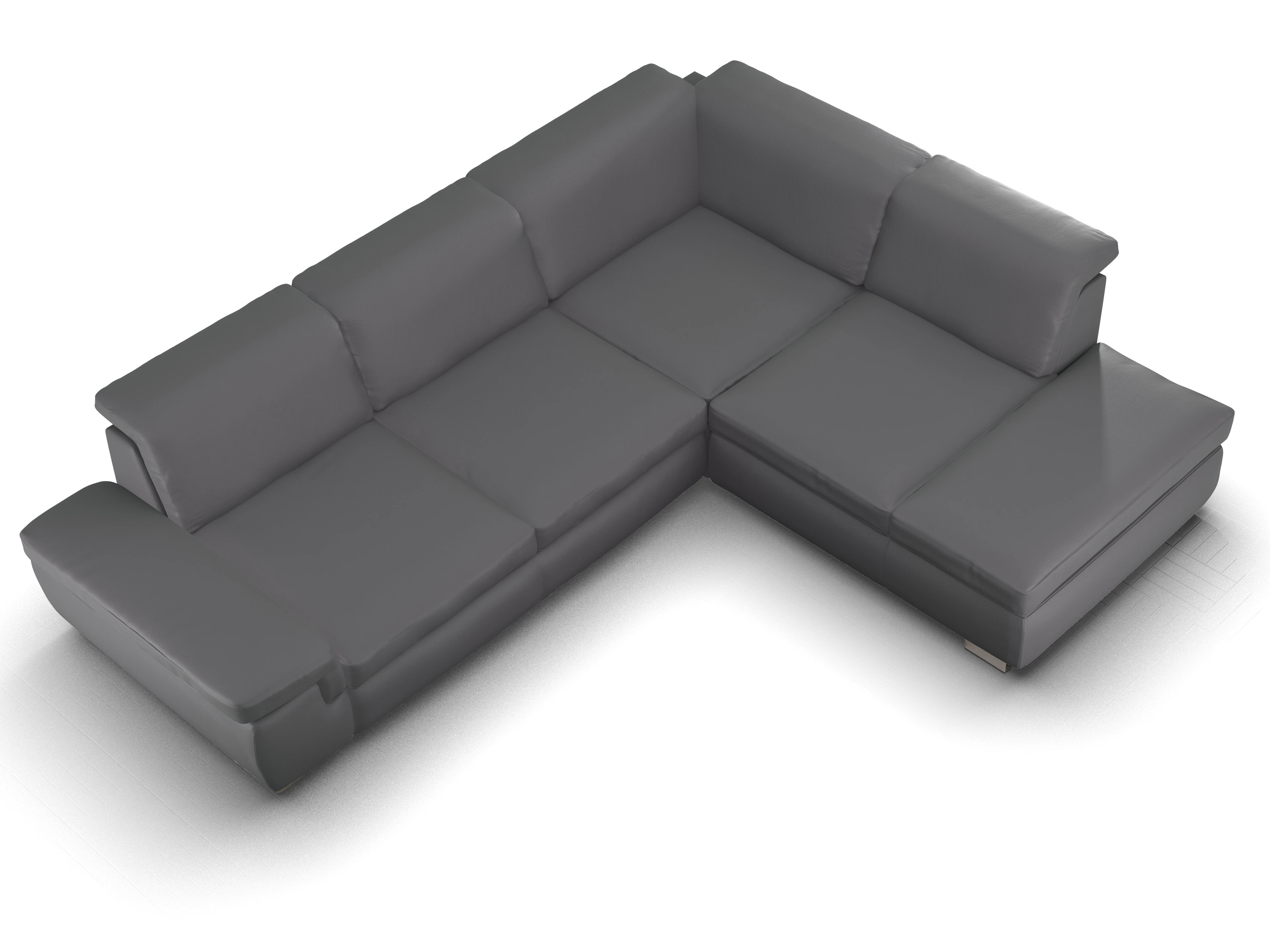 Ansicht des Produktes SC Smart 1003 Ecksofa rechts Abschluss offen in Stoff Grau