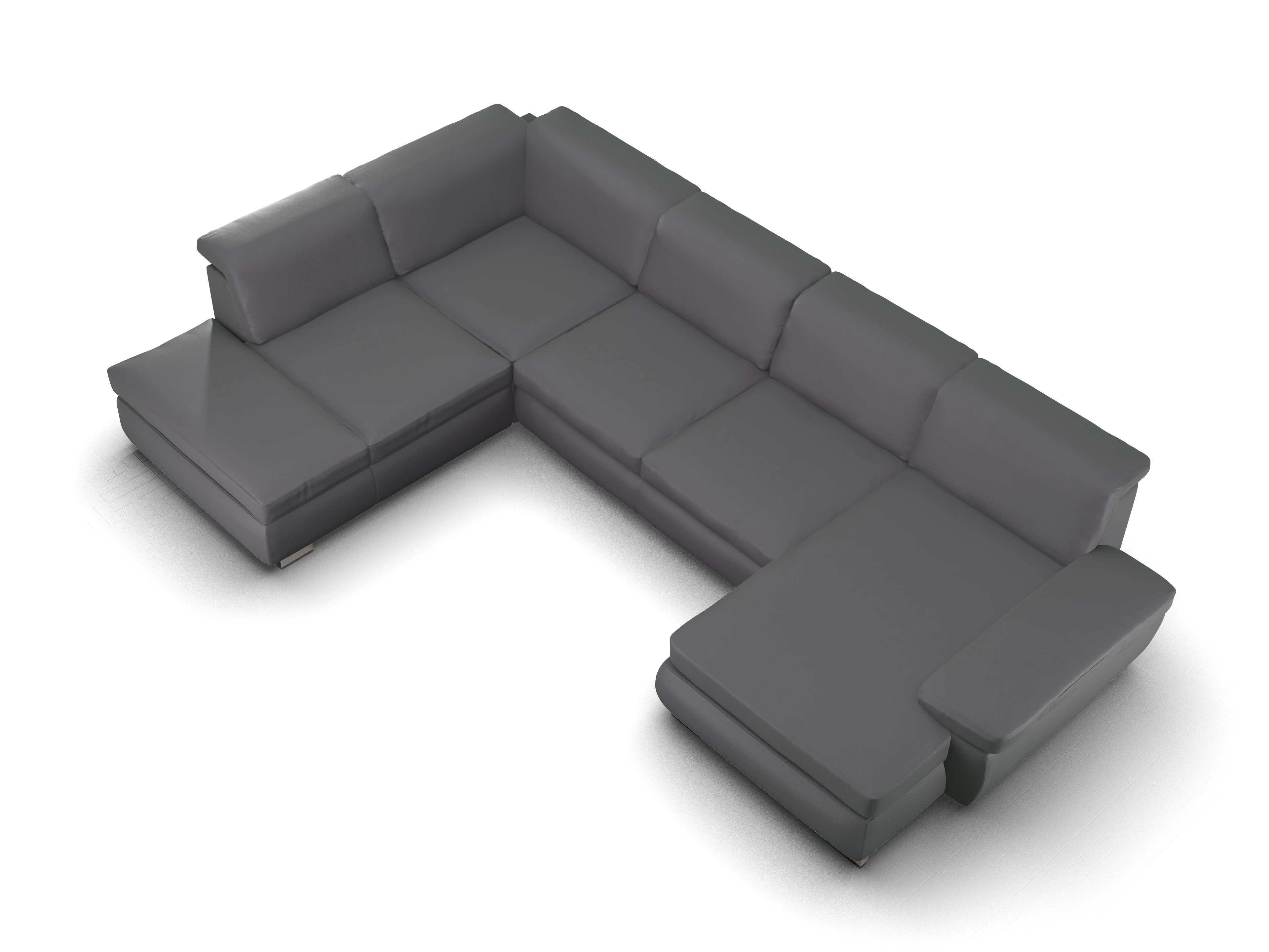 Ansicht des Produktes SC Smart 1003 Wohnlandschaft offen beidseitig in Stoff Grau