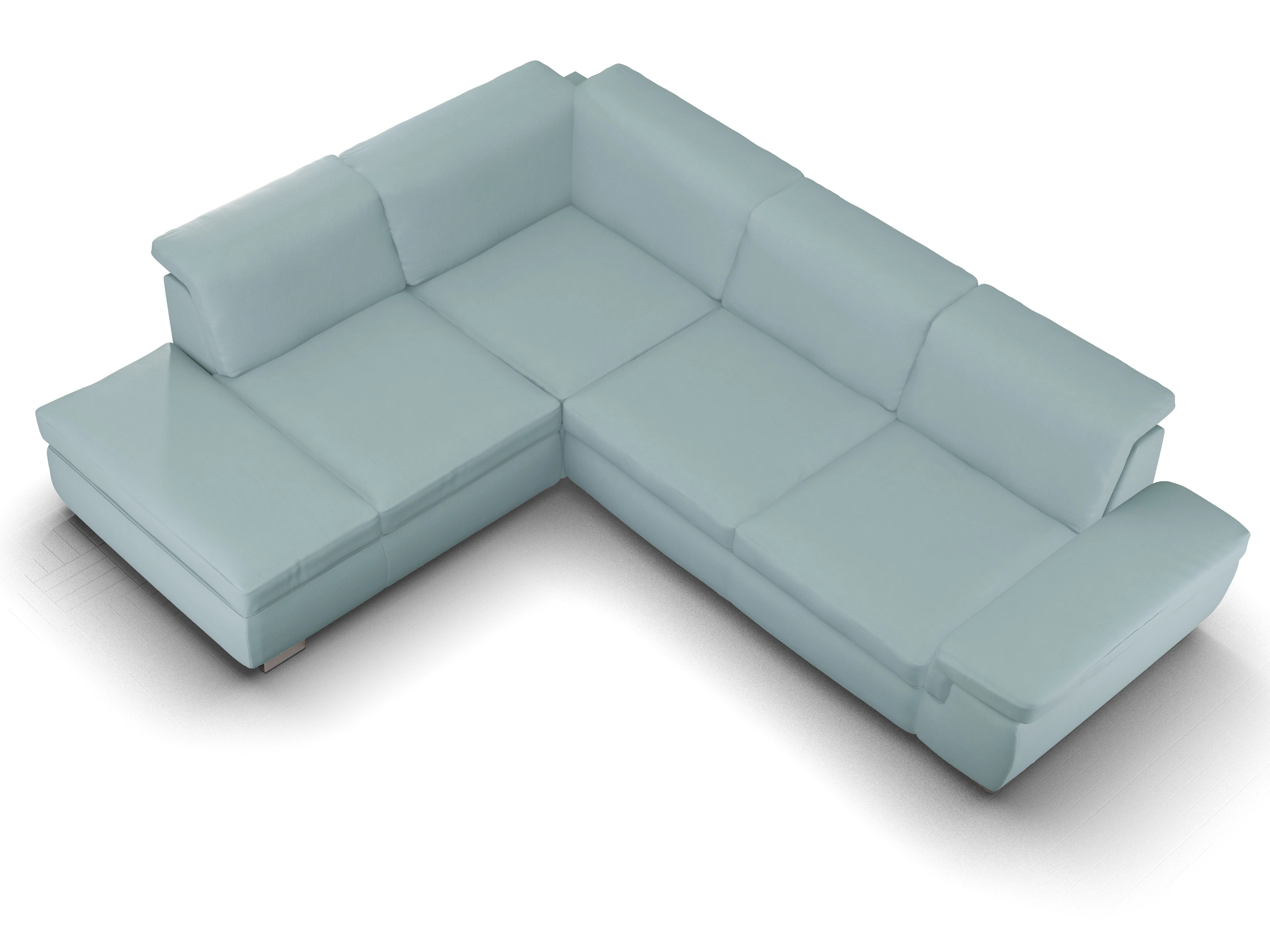 Ansicht des Produktes SC Smart 1003 Ecksofa links Abschluss offen in Stoff Blau