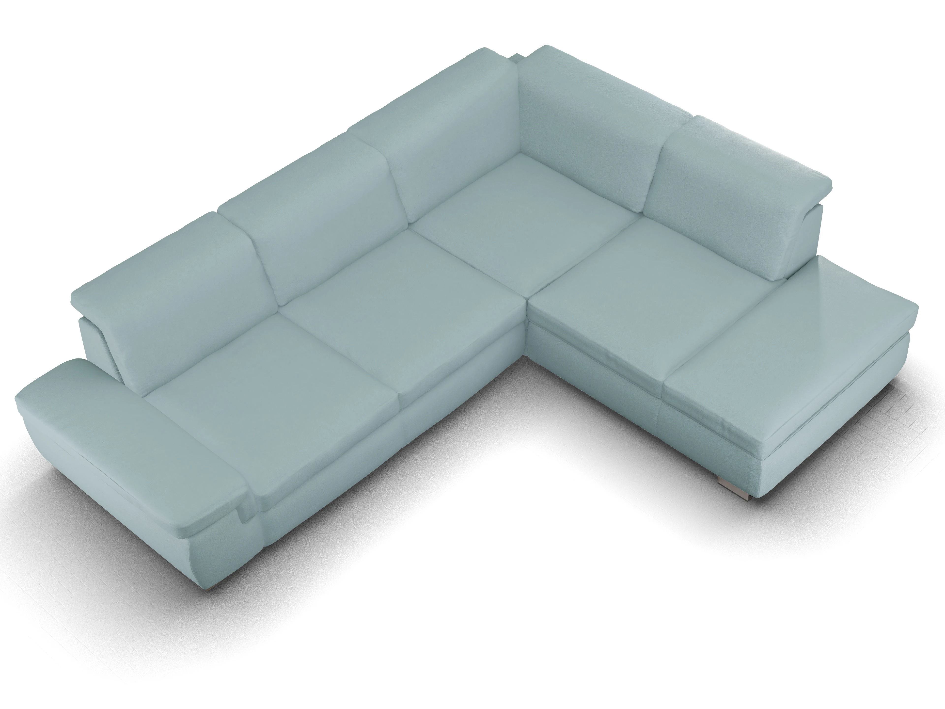 Ansicht des Produktes SC Smart 1003 Ecksofa rechts Abschluss offen in Stoff Blau