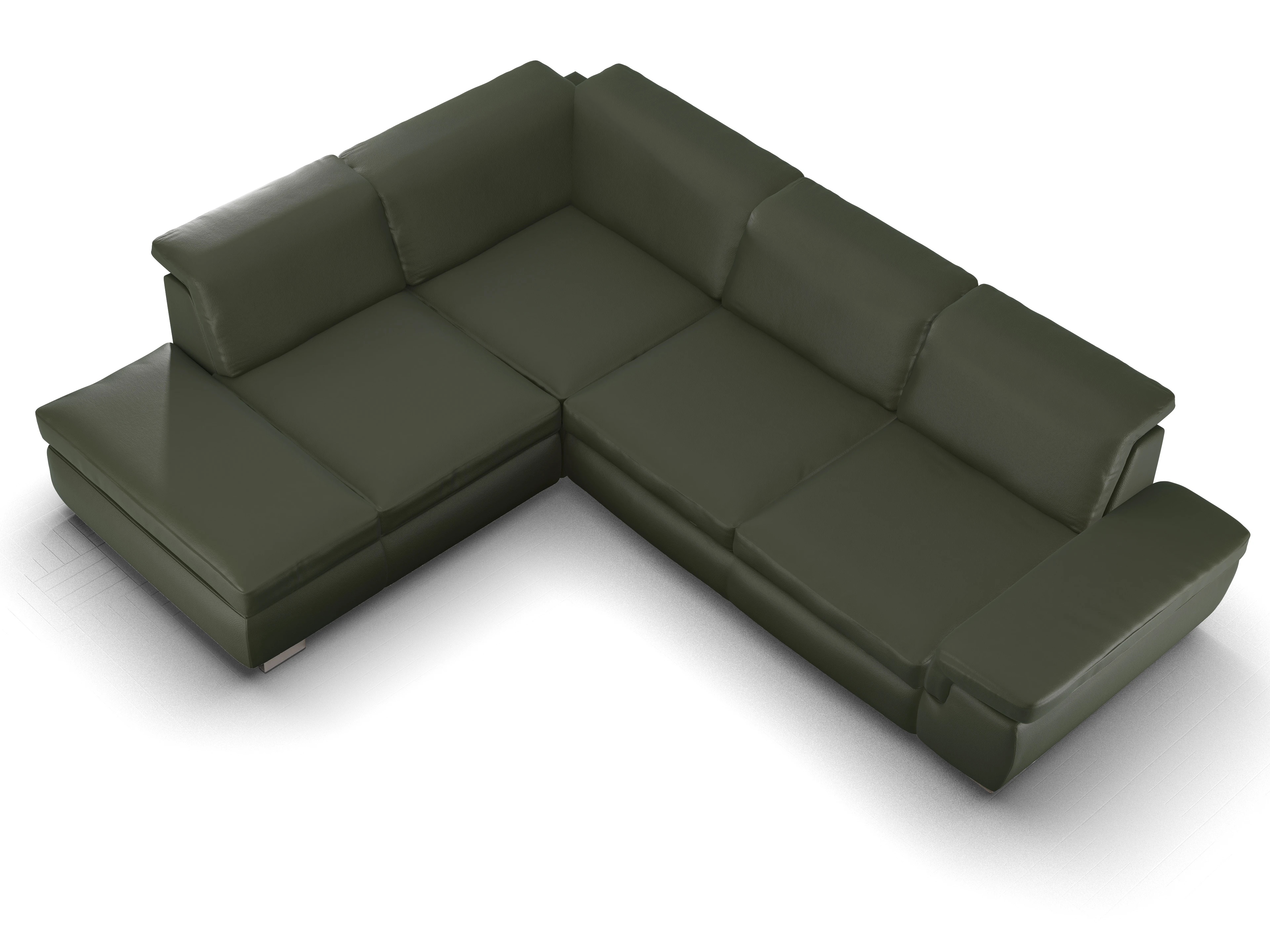 Ansicht des Produktes SC Smart 1003 Ecksofa links Abschluss offen in Stoff Grün