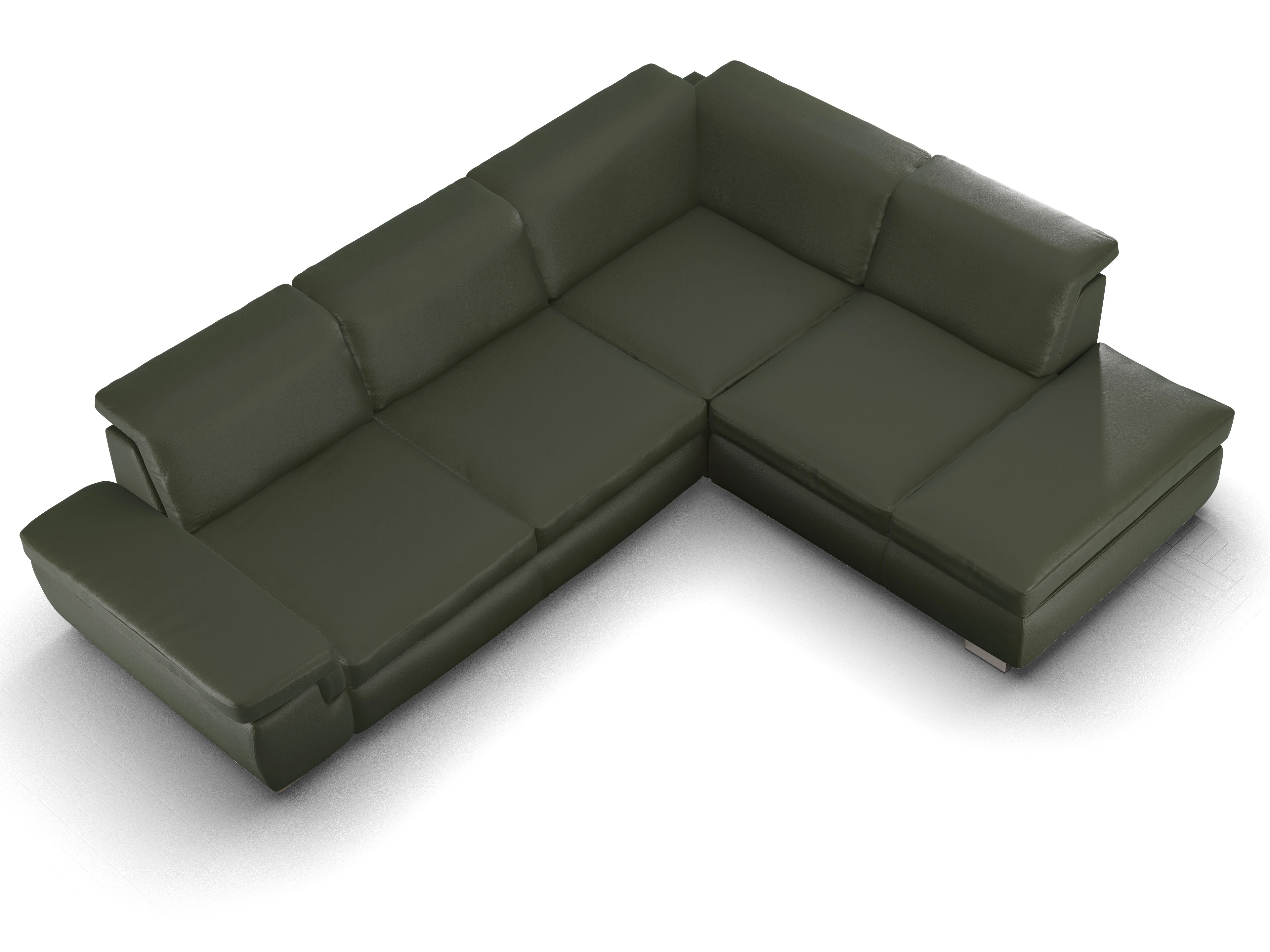 Ansicht des Produktes SC Smart 1003 Ecksofa rechts Abschluss offen in Stoff Grün