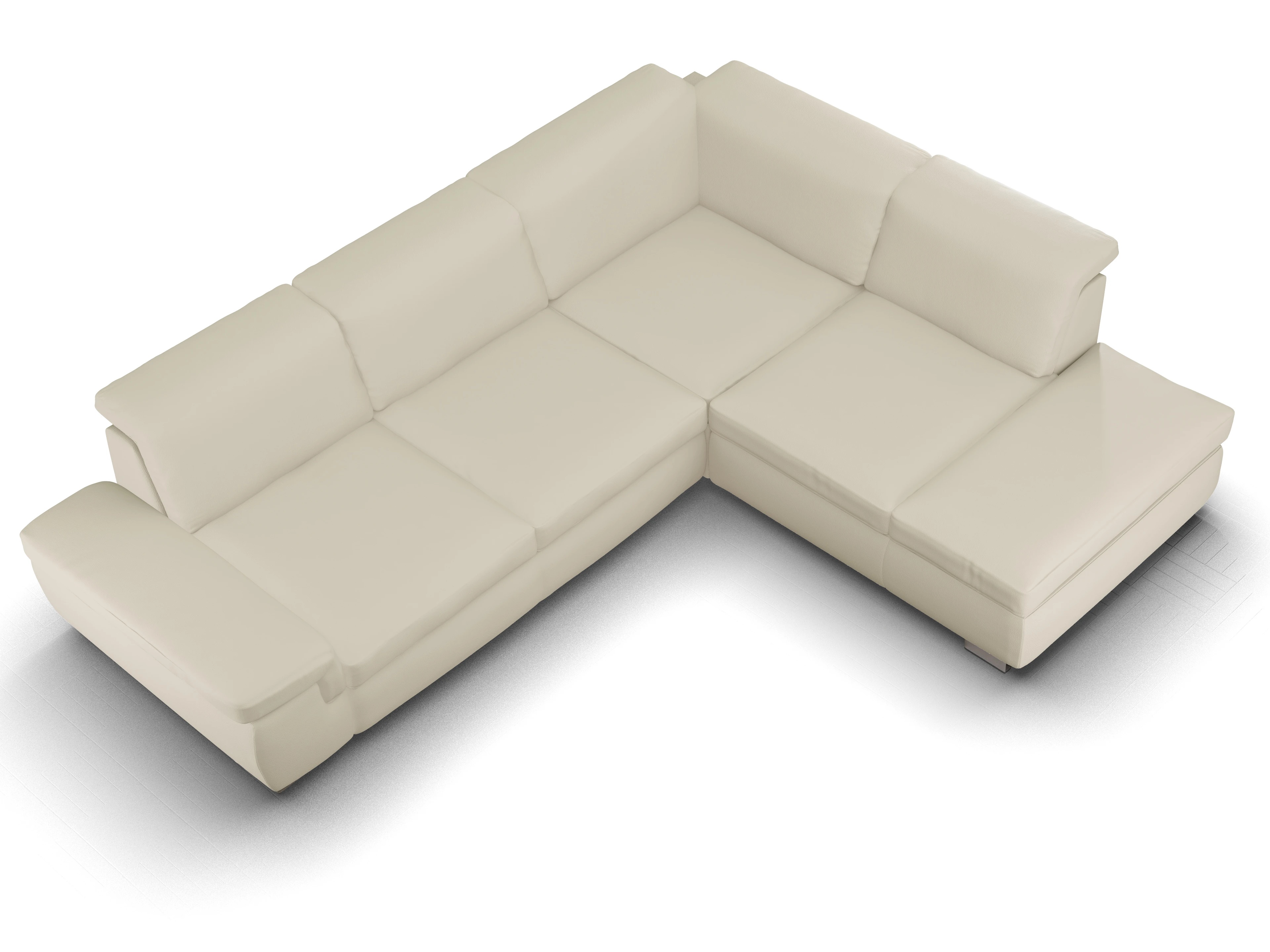 Ansicht des Produktes SC Smart 1003 Ecksofa rechts Abschluss offen in Stoff Beige