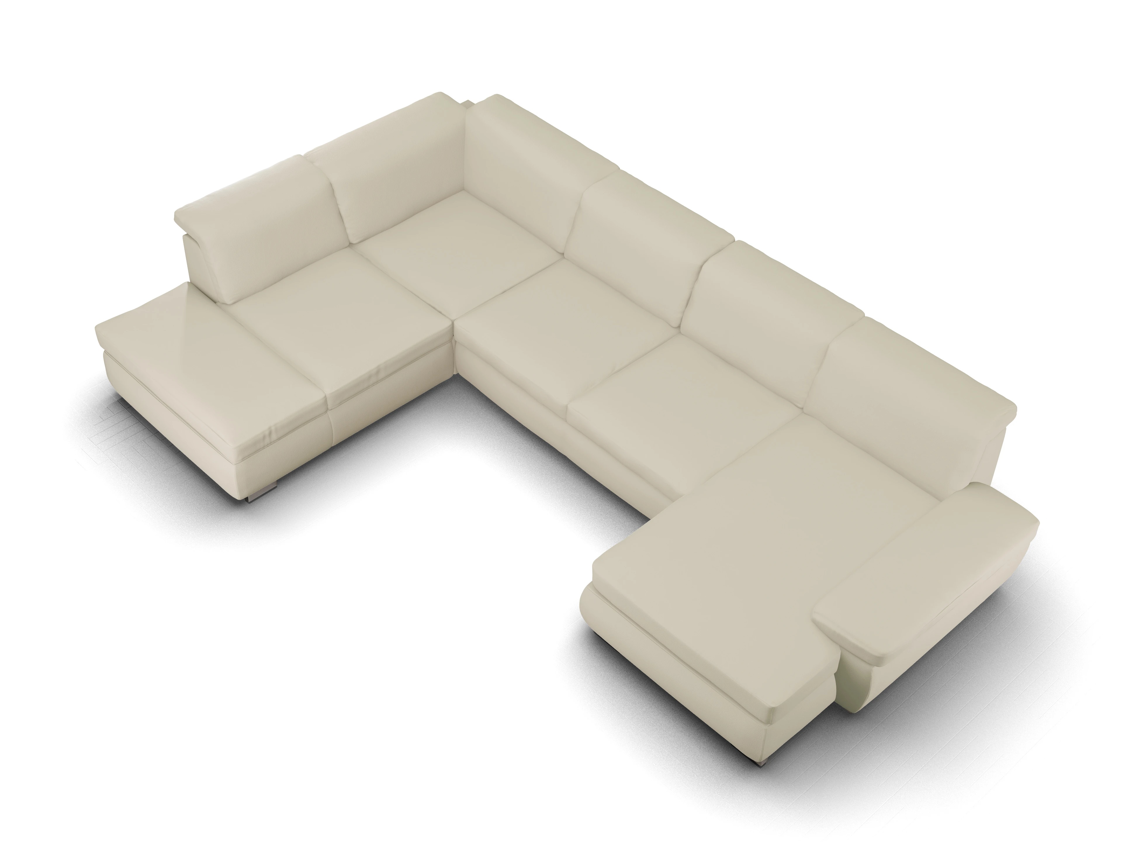 Ansicht des Produktes SC Smart 1003 Wohnlandschaft offen beidseitig in Stoff Beige