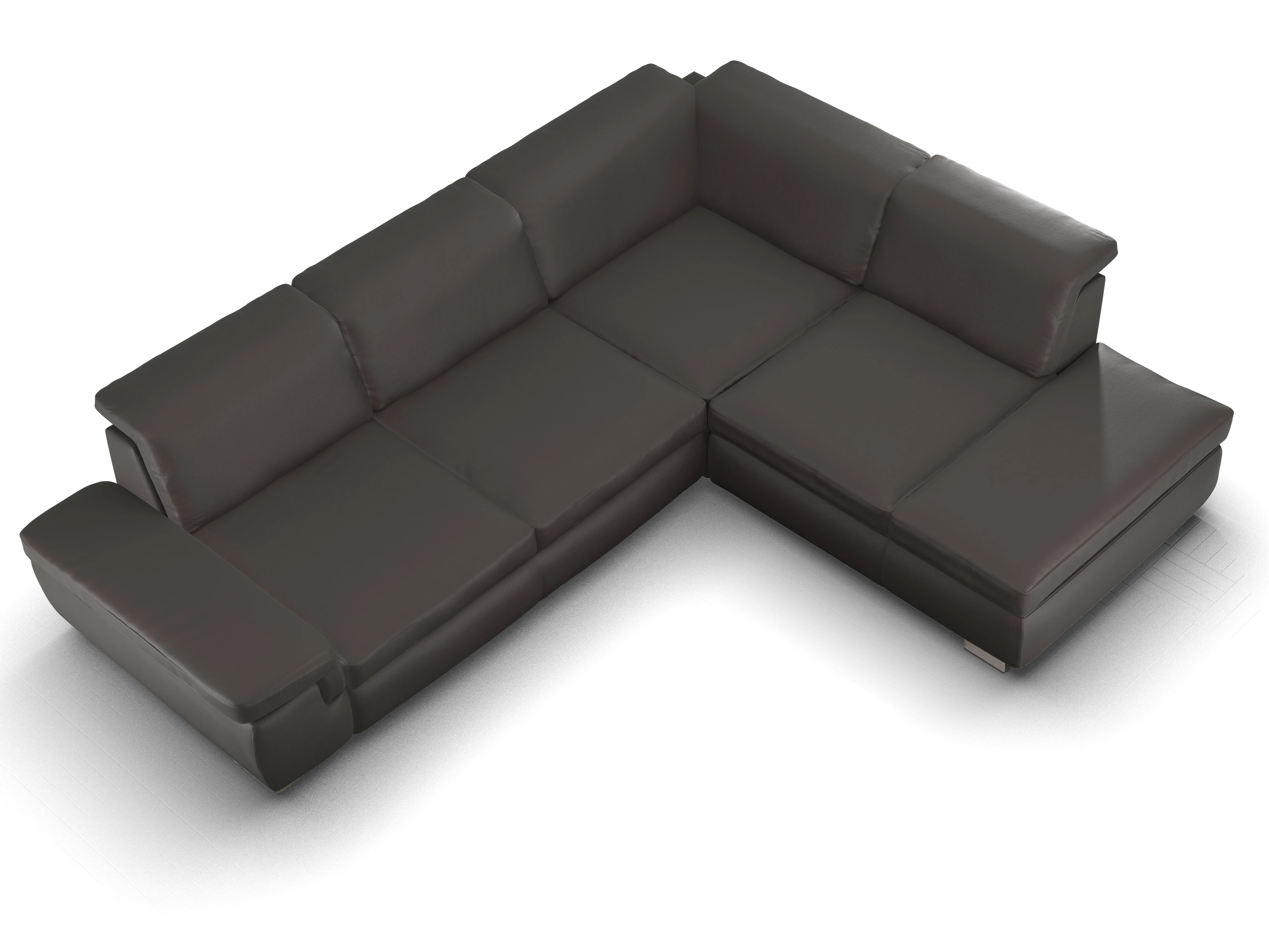 Ansicht des Produktes SC Smart 1003 Ecksofa rechts Abschluss offen in Stoff Braun