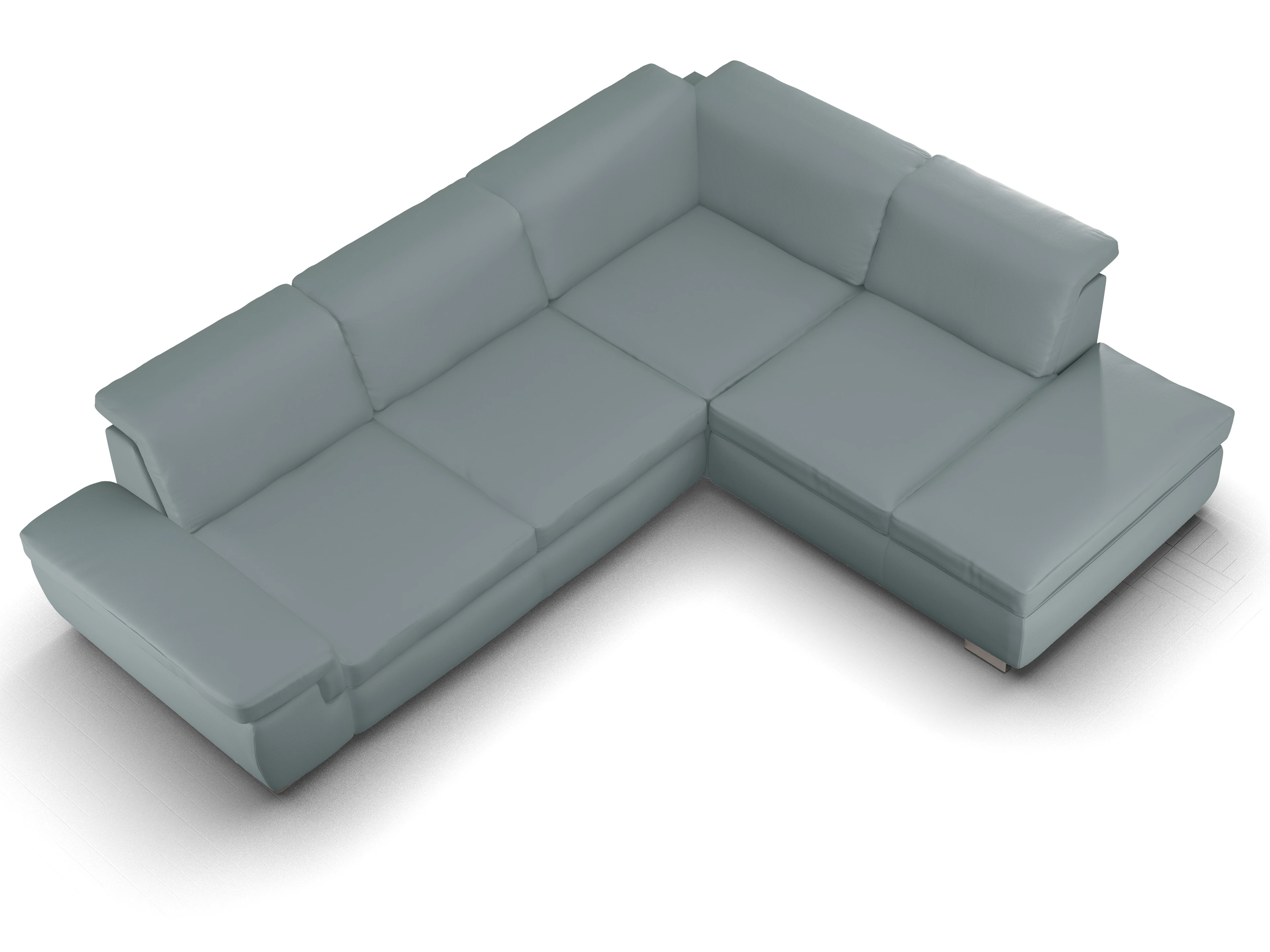 Ansicht des Produktes SC Smart 1003 Ecksofa rechts Abschluss offen in Stoff Grau