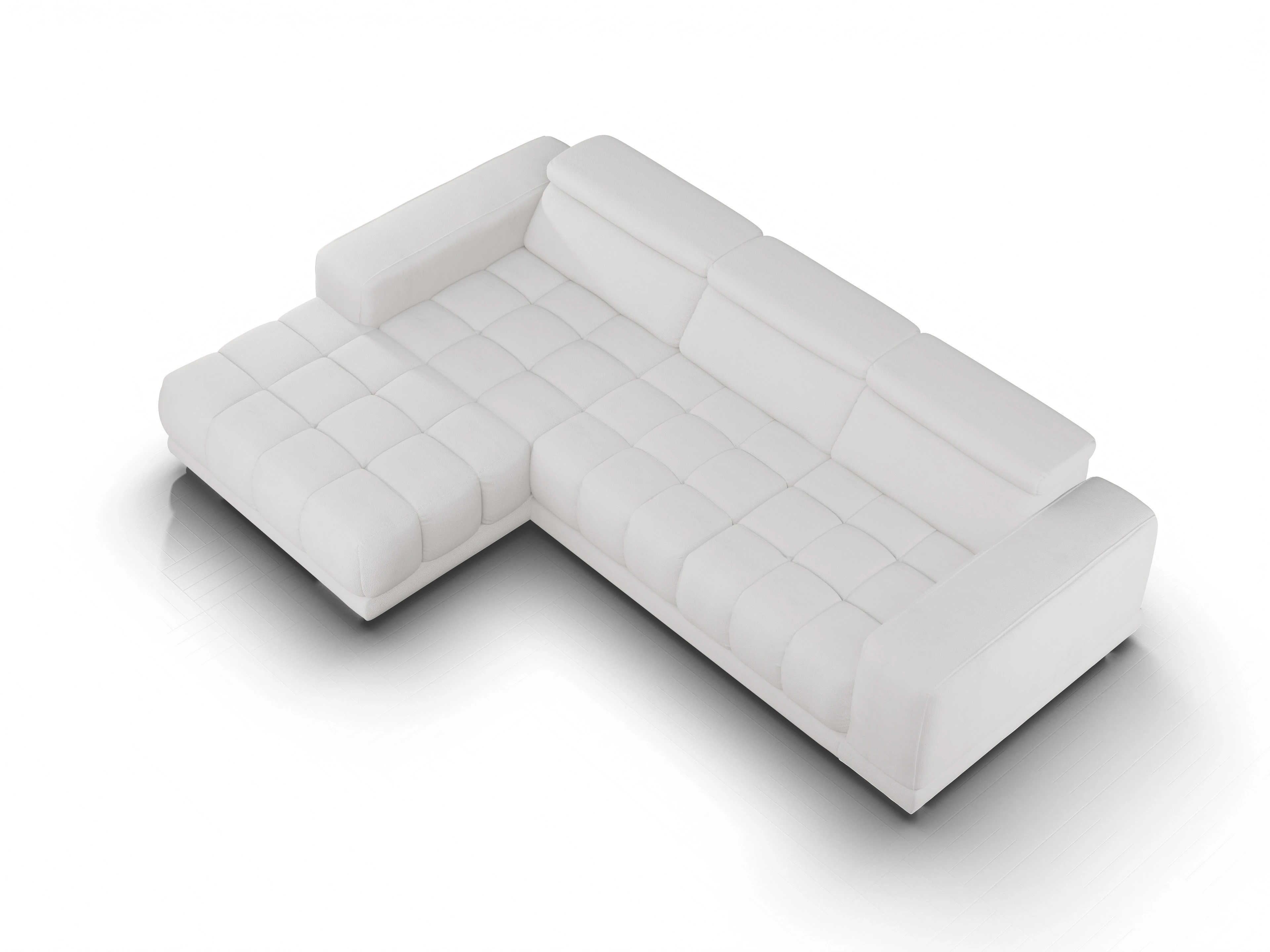 Ansicht des Produktes SC Smart 1031 Ecksofa links Abschluss offen in Stoff Grau