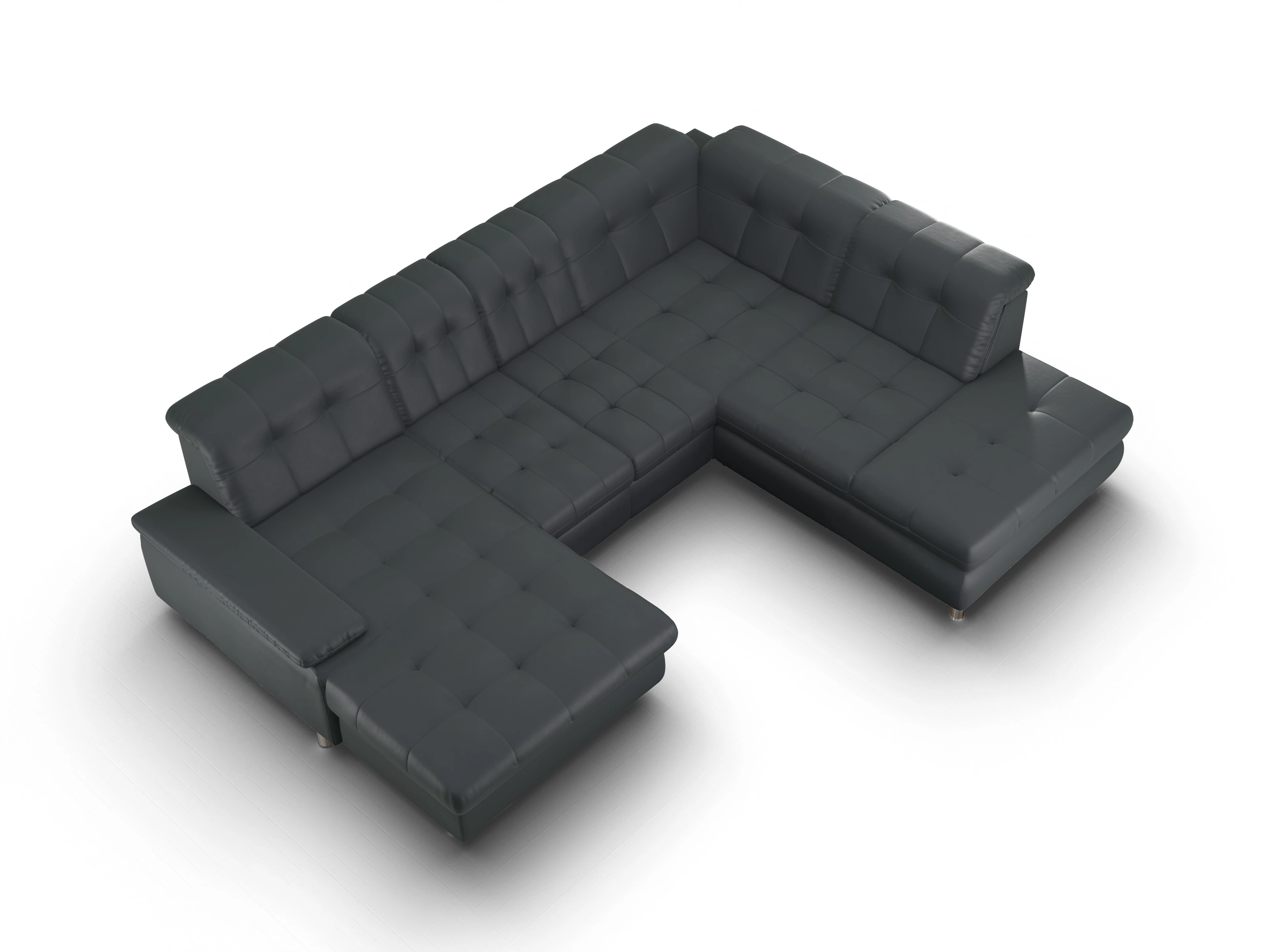 Ansicht des Produktes SC Select 1012 Wohnlandschaft offen beidseitig in Leder Grau