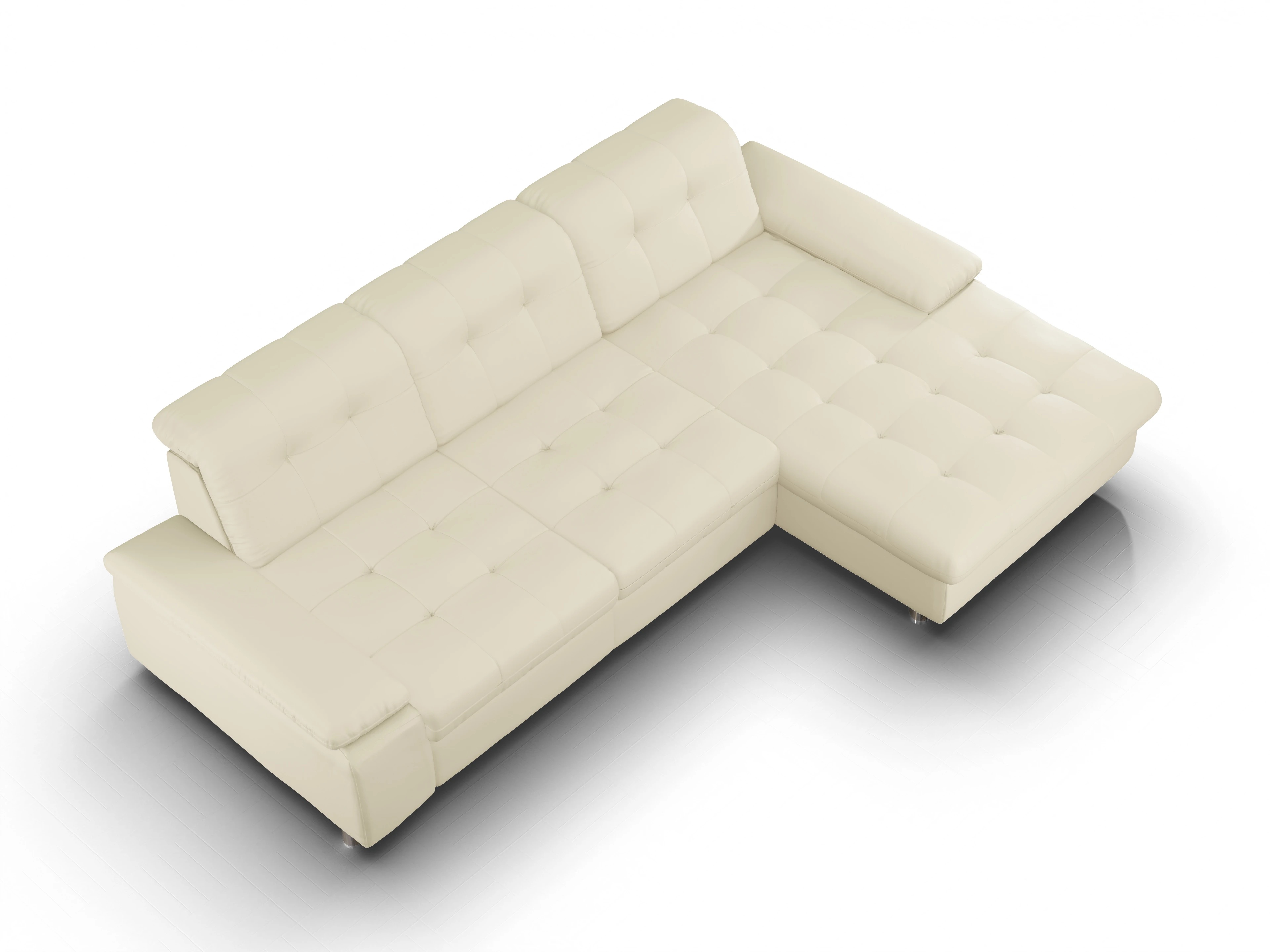 Ansicht des Produktes SC Select 1012 Ecksofa rechts Abschluss offen in Leder Beige